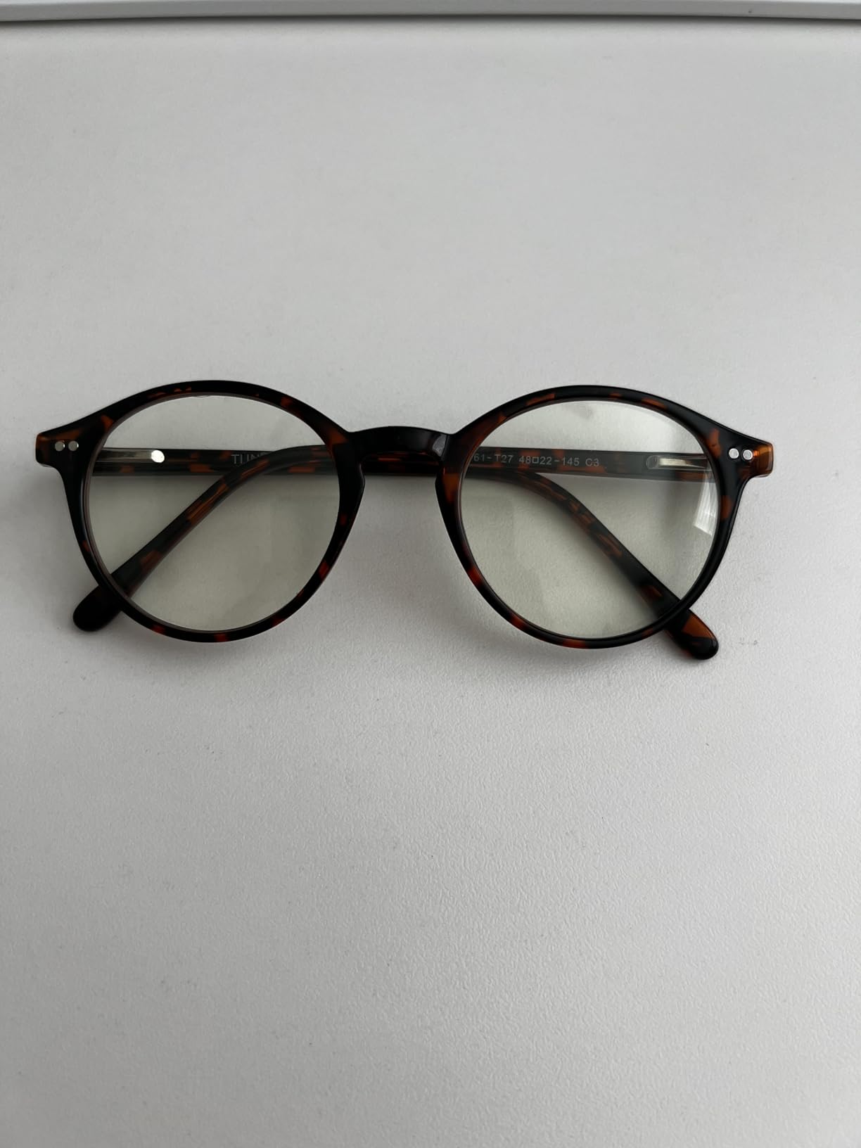 TIJN Blue Light Blocking Glasses Men Women,Vintage Round Frame Eyeglasses customer photo 2