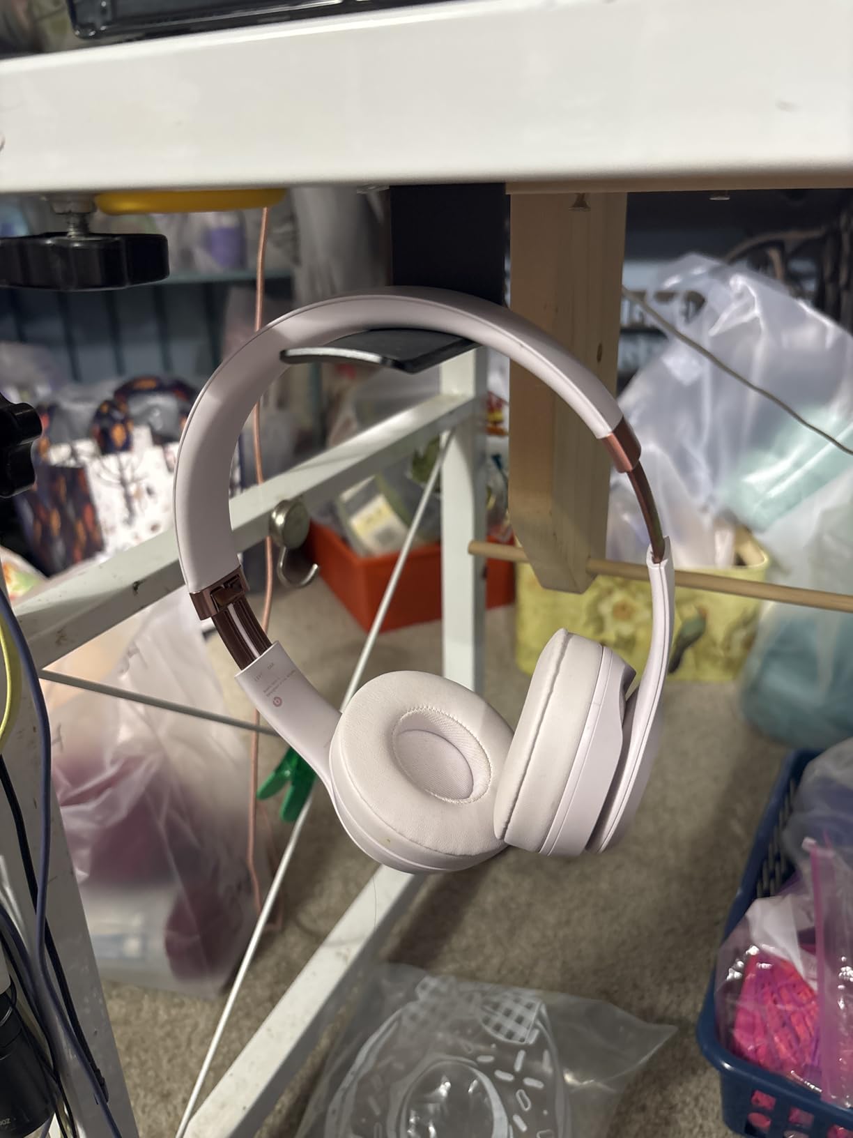 Aluminum Headphone Hanger, Under Desk Adhesive Mount, 10 lb Capacity | Aluminum Alloy Body, Soft Silicone Pad Protects Headband, Strong Adhesive or Screw Mount customer photo 2