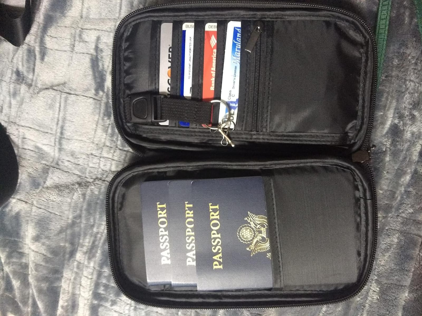 RFID Family Passport Wallet Holder Waterproof, Travel Document Organizer Credit Card Clutch Bag for Men Women customer photo 2