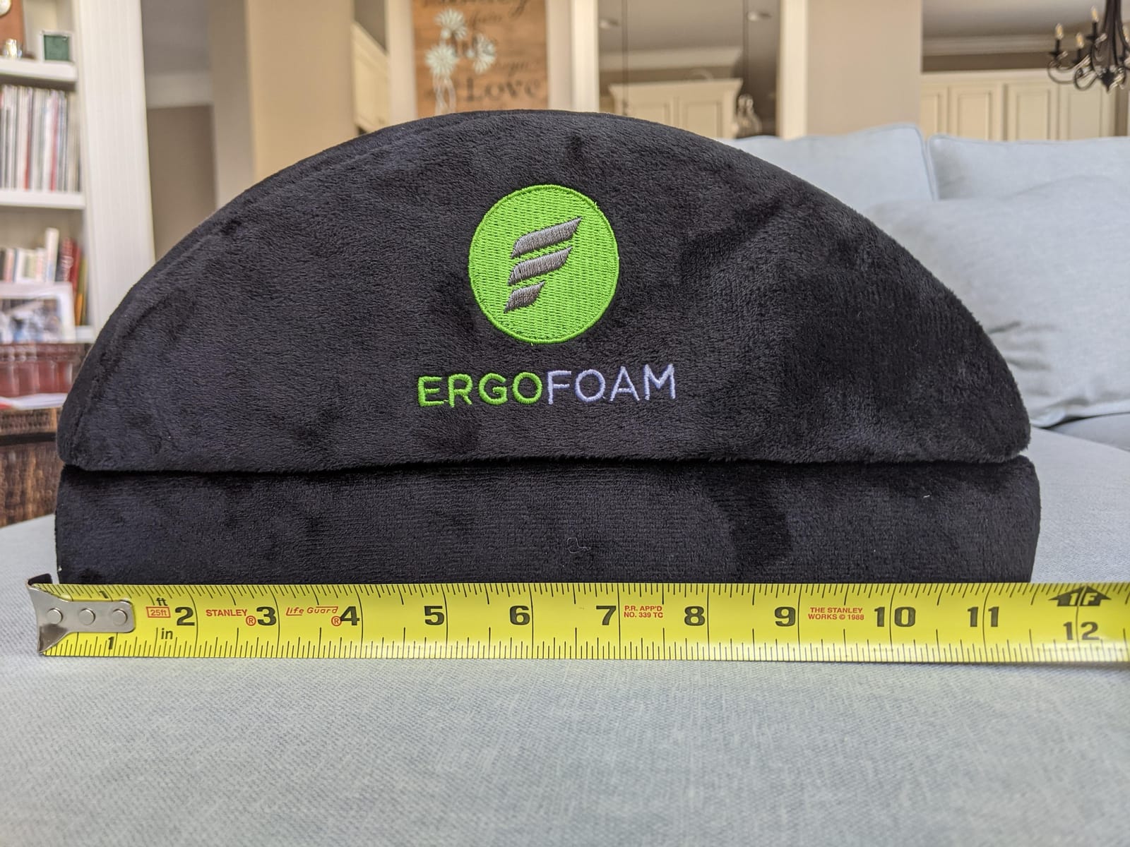 ErgoFoam Foot Rest for Under Desk at Work Adjustable - Chiropractor-Endorsed, High-Density Foam, Velvet (Black) customer photo 2