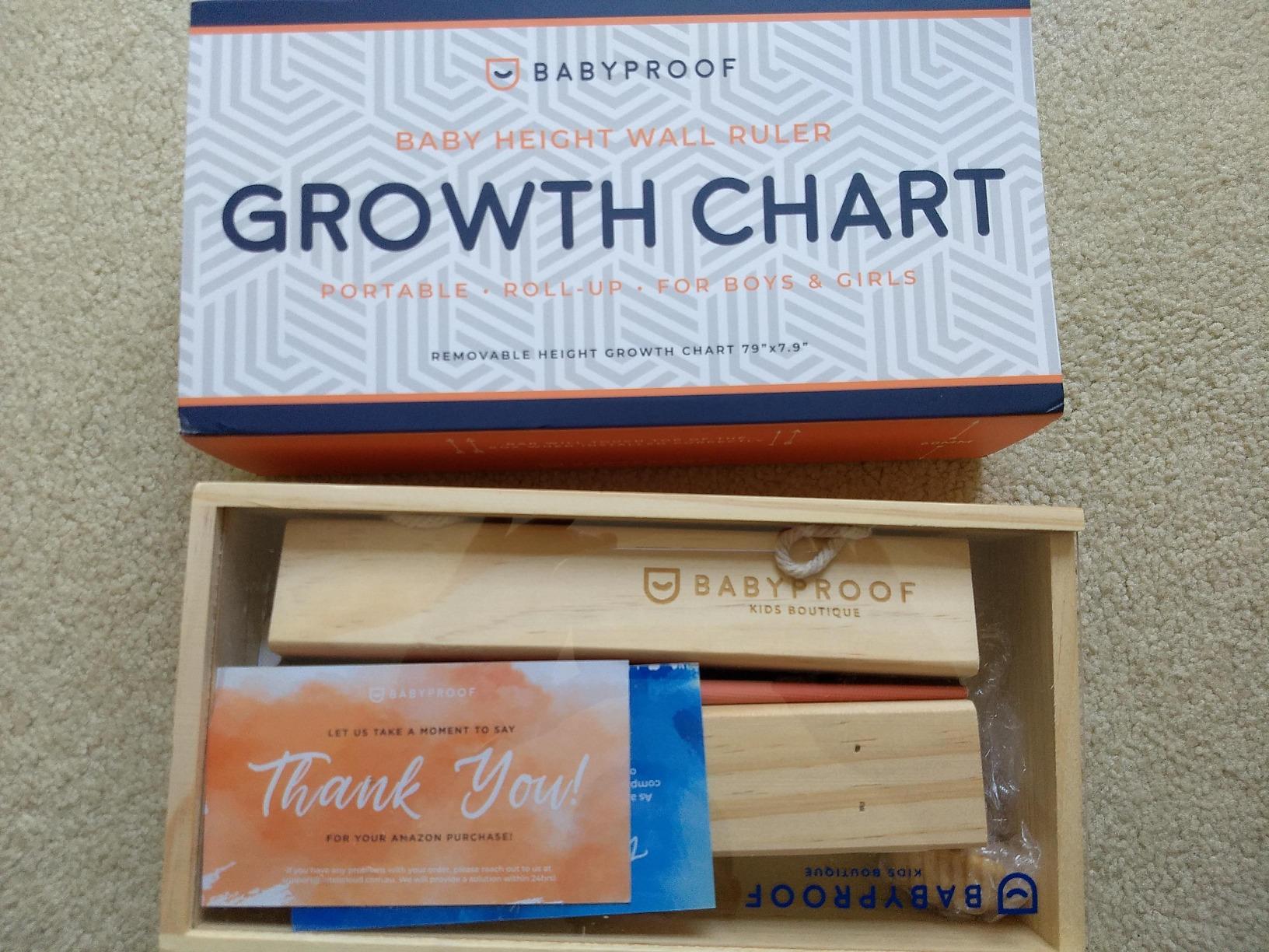 Growth Chart for Kids by Baby Proof - Measuring Height Chart and Kids Decor! Meaningful Memories Through Kid Size Chart Measurement. Night Sky Growth Chart Ruler for Wall with Wooden Keepsake Box customer photo 2