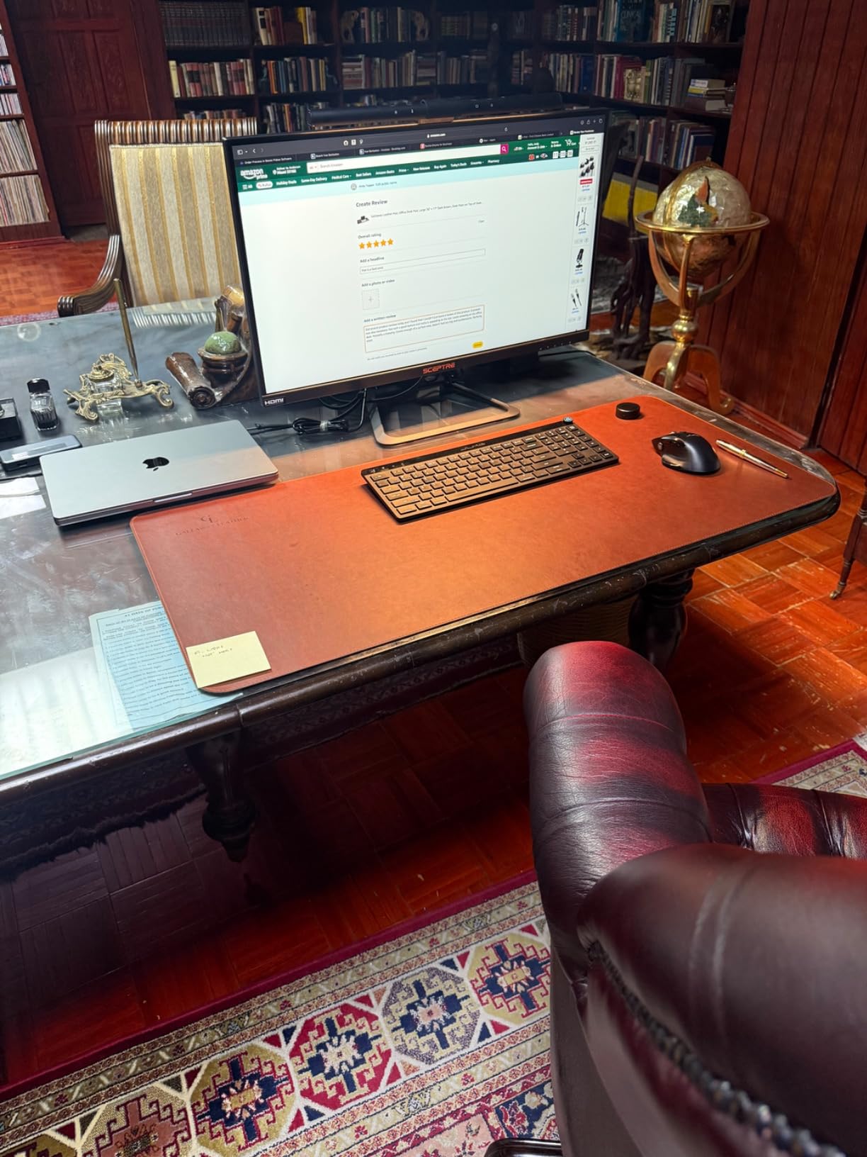 Gallaway Leather Desk Mat, Office Writing Desk Pad, Large 36