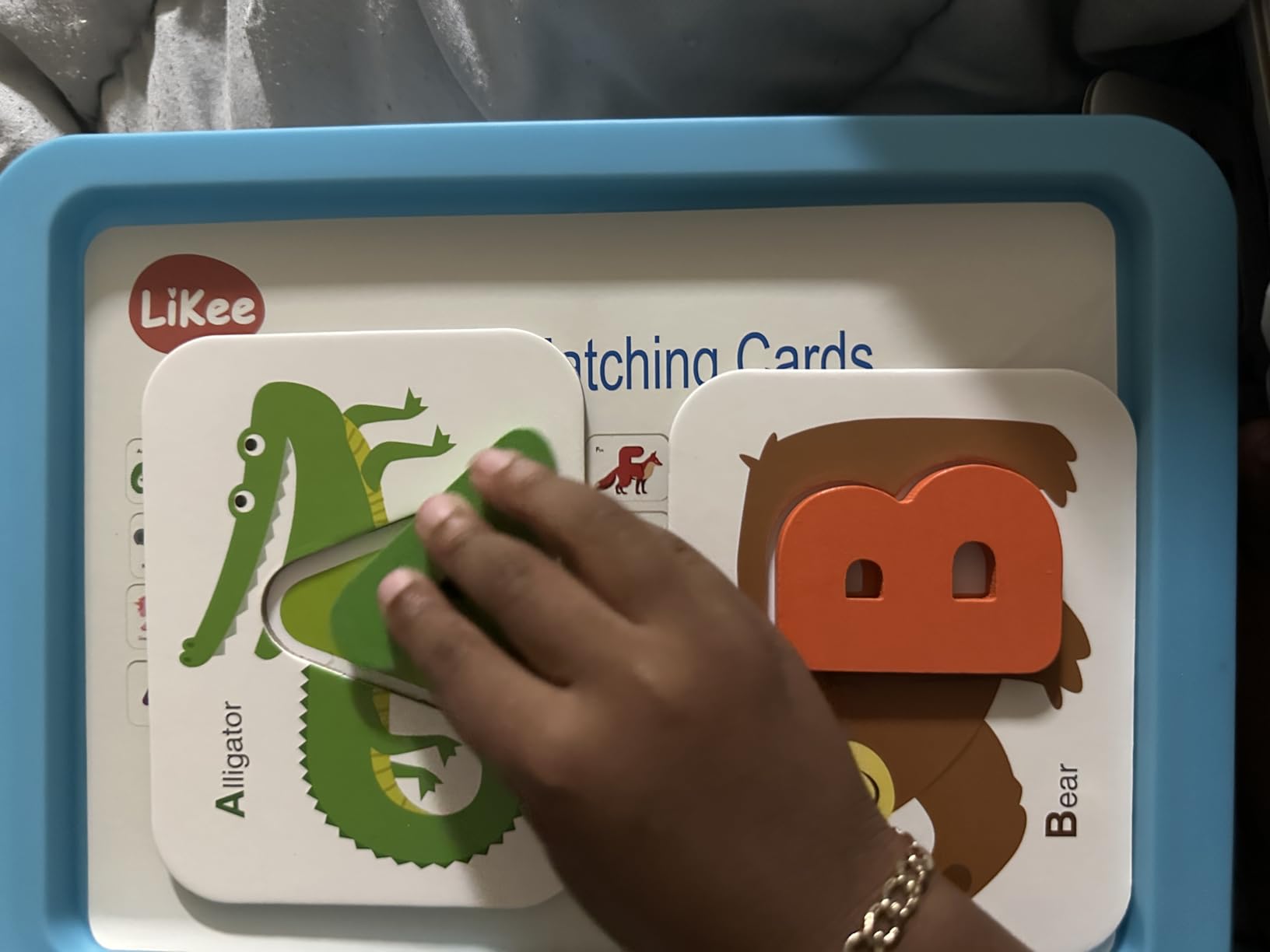 LiKee Alphabet Flash Cards Wooden Letter Puzzle ABC Sight Words Matching Games Counting Board Preschool Educational Montessori Toys for Toddlers Boys Girls 3+ Years (36 Cards& 37 Wood Pieces) customer photo 1