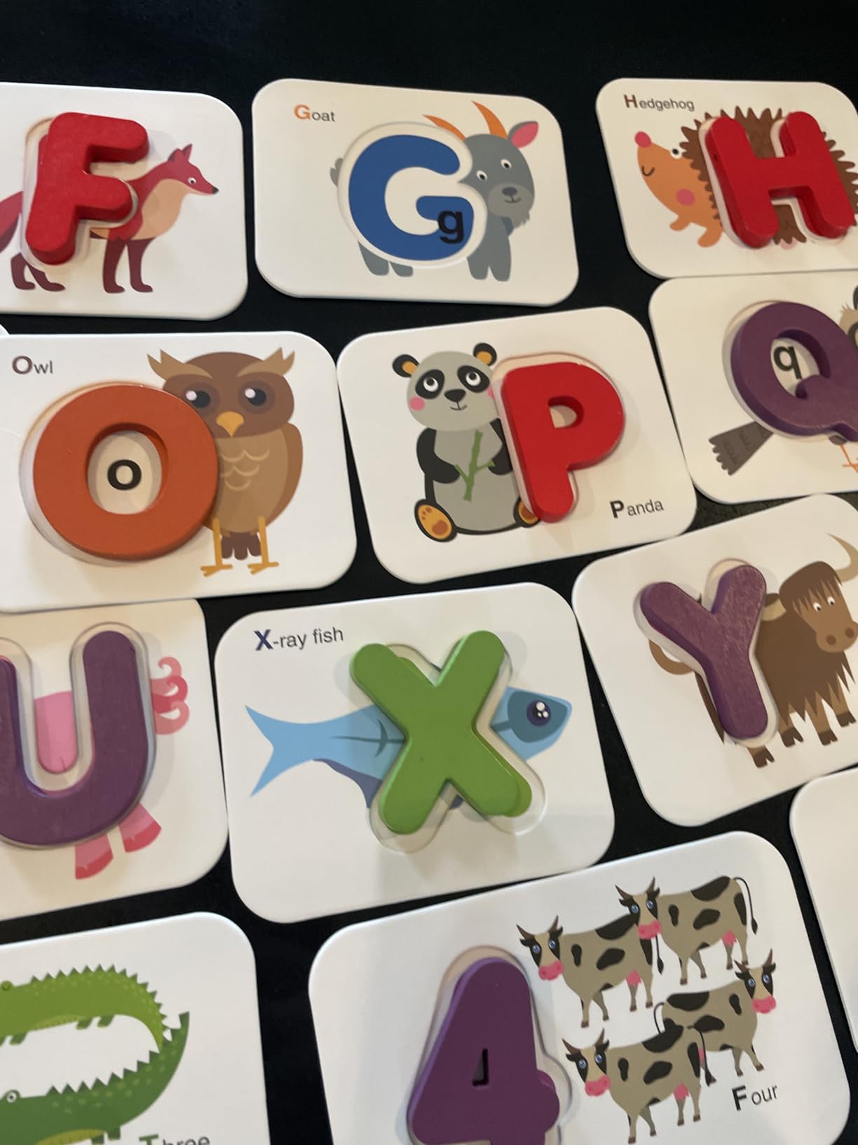 LiKee Alphabet Flash Cards Wooden Letter Puzzle ABC Sight Words Matching Games Counting Board Preschool Educational Montessori Toys for Toddlers Boys Girls 3+ Years (36 Cards& 37 Wood Pieces) customer photo 2