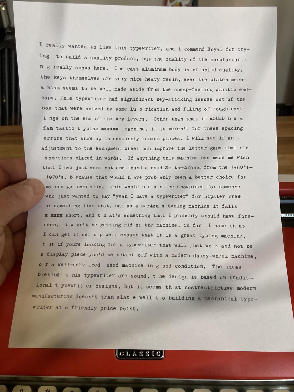 Royal 79120q Classic Manual Typewriter (red) customer photo 2