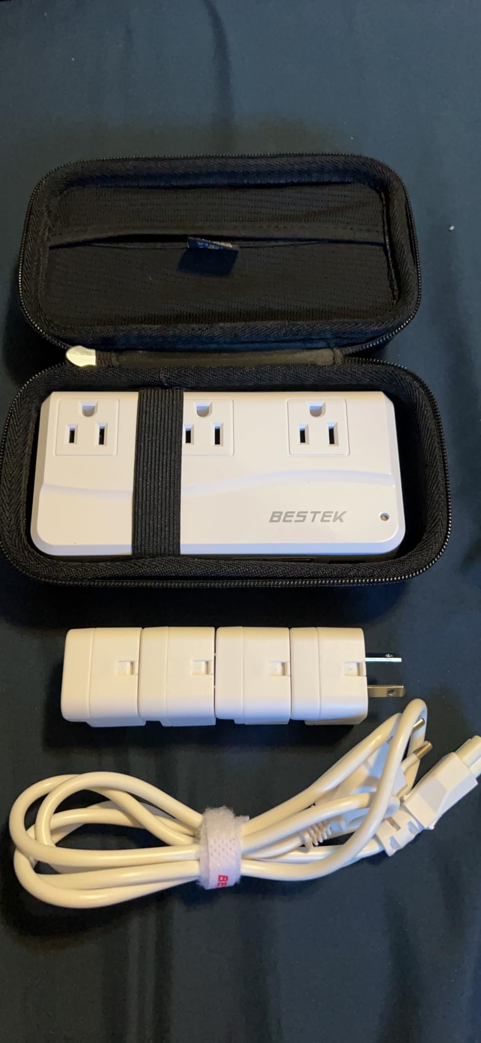 BESTEK Universal Travel Adapter 220V to 110V Voltage Converter, 250W Step Down Power Converter with 4 USB Ports(PD20W) & 3 AC Outlets and EU/UK/AU/US/India Worldwide Plug Adapter customer photo 1