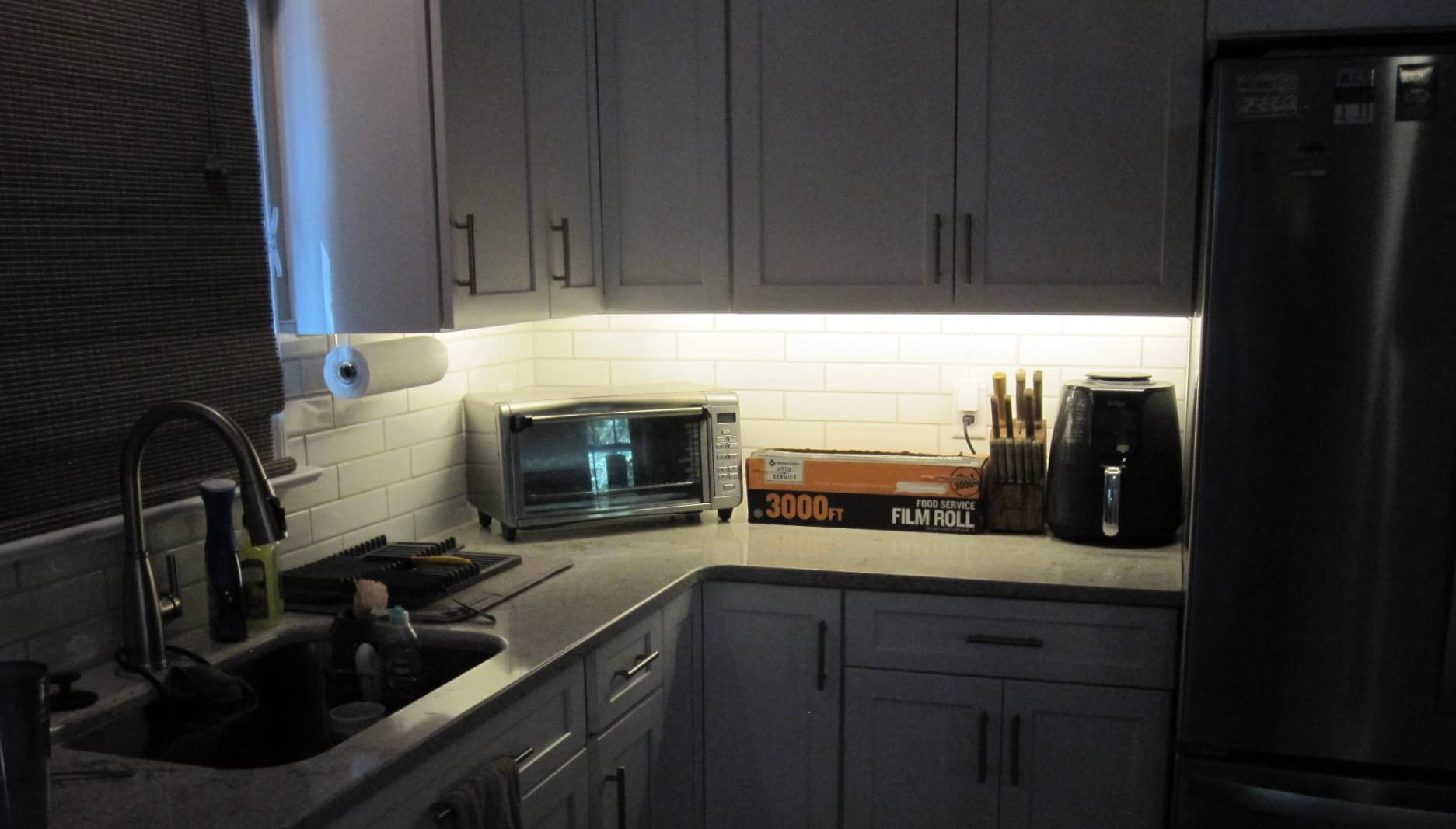 WOBANE Under Cabinet LED Lighting Kit,Dimmable Strip Lights with RF Remote customer photo 1