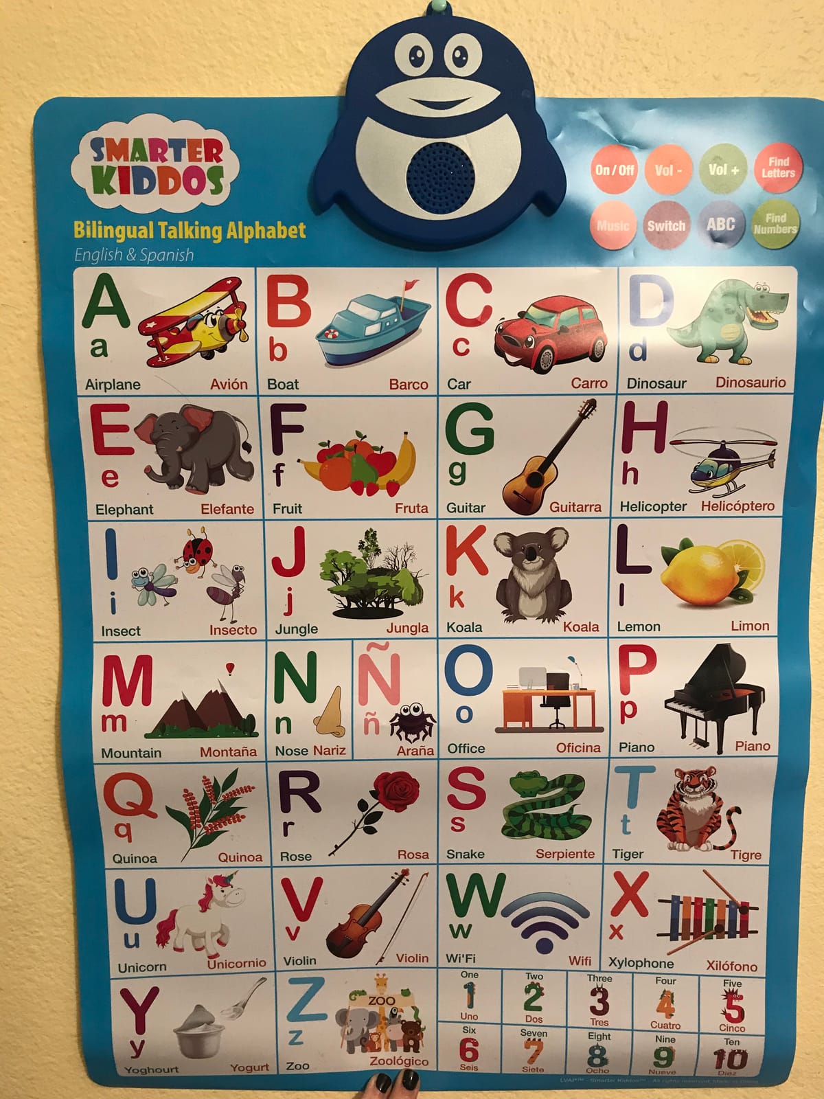 English & Spanish Alphabet Poster - Interactive Bilingual Toys for Toddlers customer photo 1