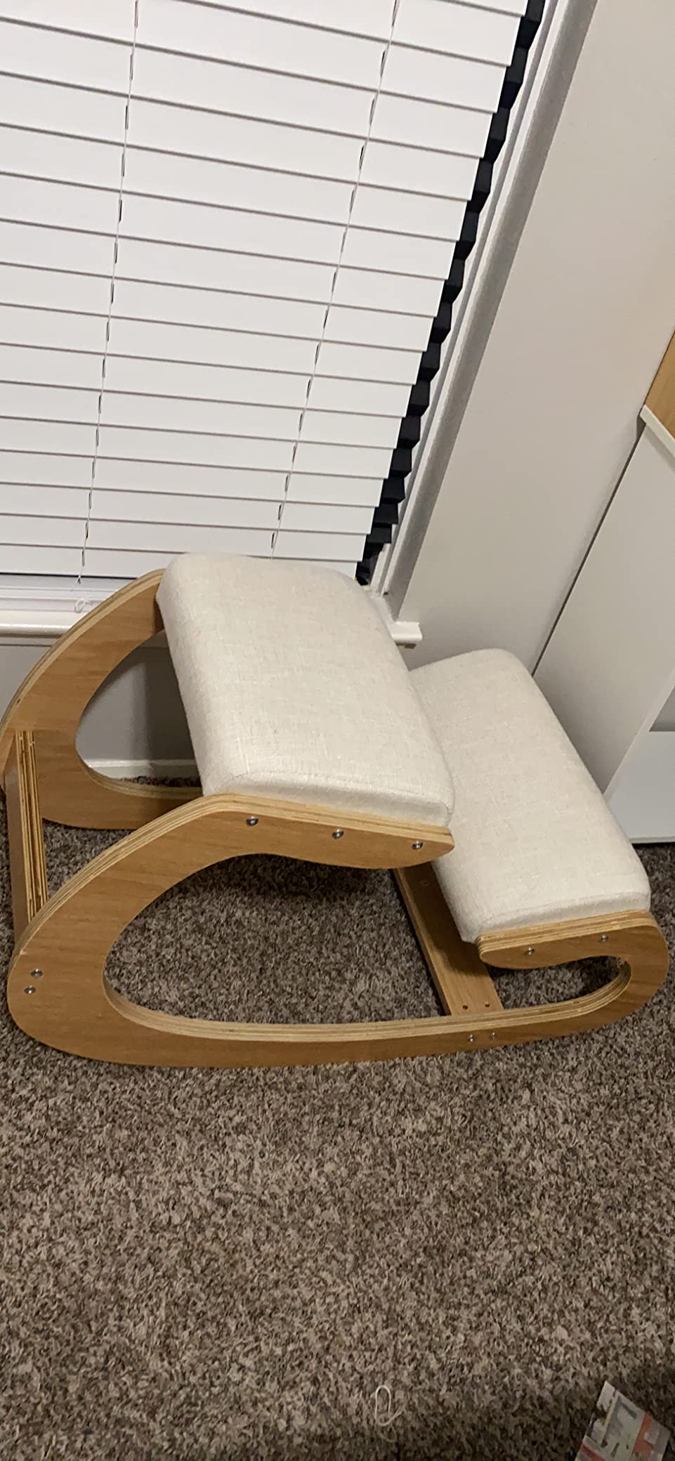 Predawn Ergonomic Kneeling Chair, Adjustable Height Rocking Posture Stool with Thick Cushions, Solid Wood Frame, for Home Office & Meditation, Supports Up to 265 lbs, White Oak customer photo 2