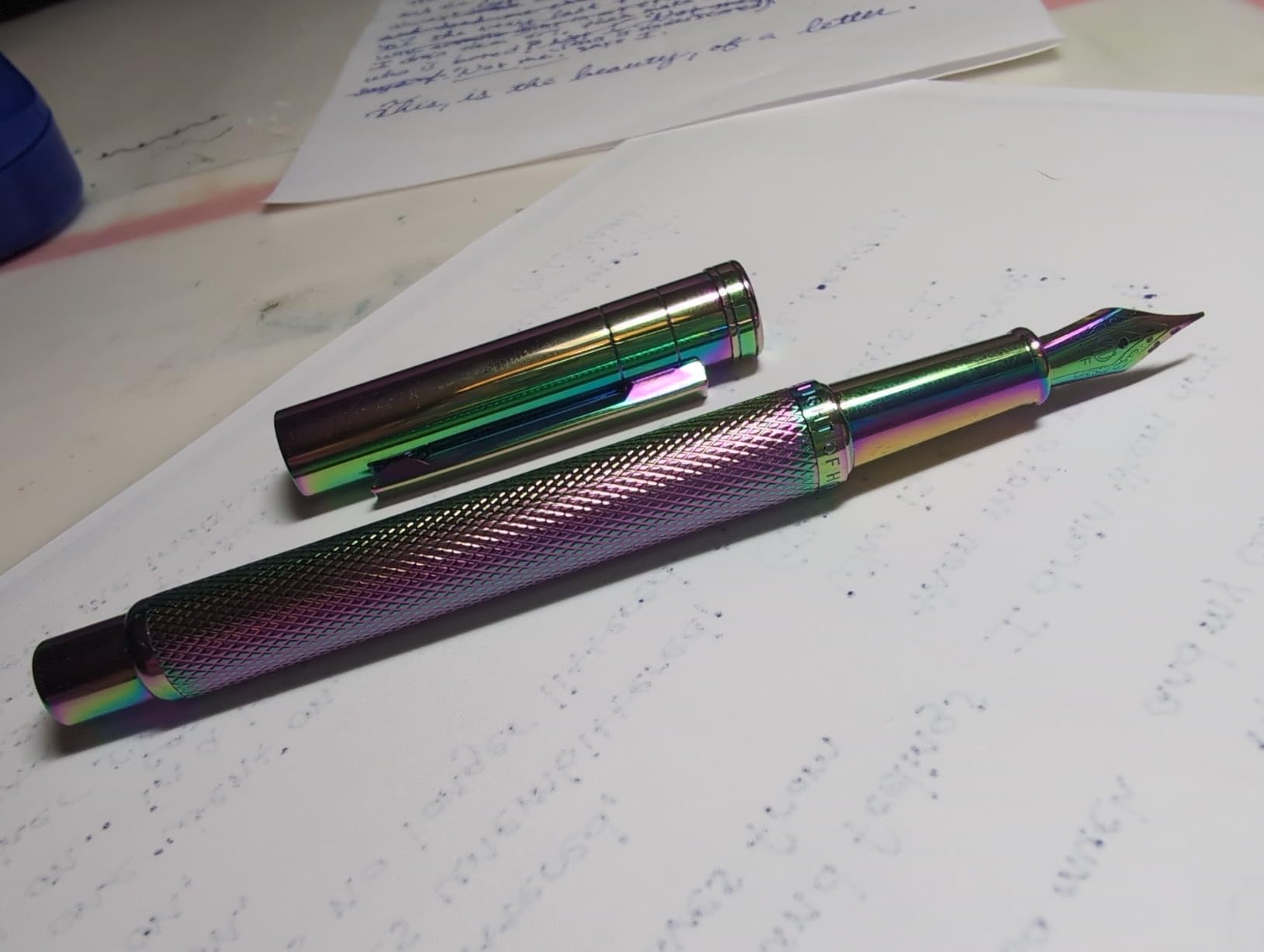 Matte Black Forest Fountain Pen Extra Fine Nib Classic Design with Converter and Metal Pen Box Set by Asvine customer photo 1