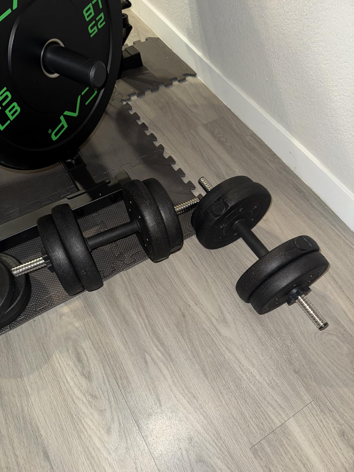 Yaheetech Adjustable Dumbbell Set Free Weights with Spinlock Collars, Black customer photo 1
