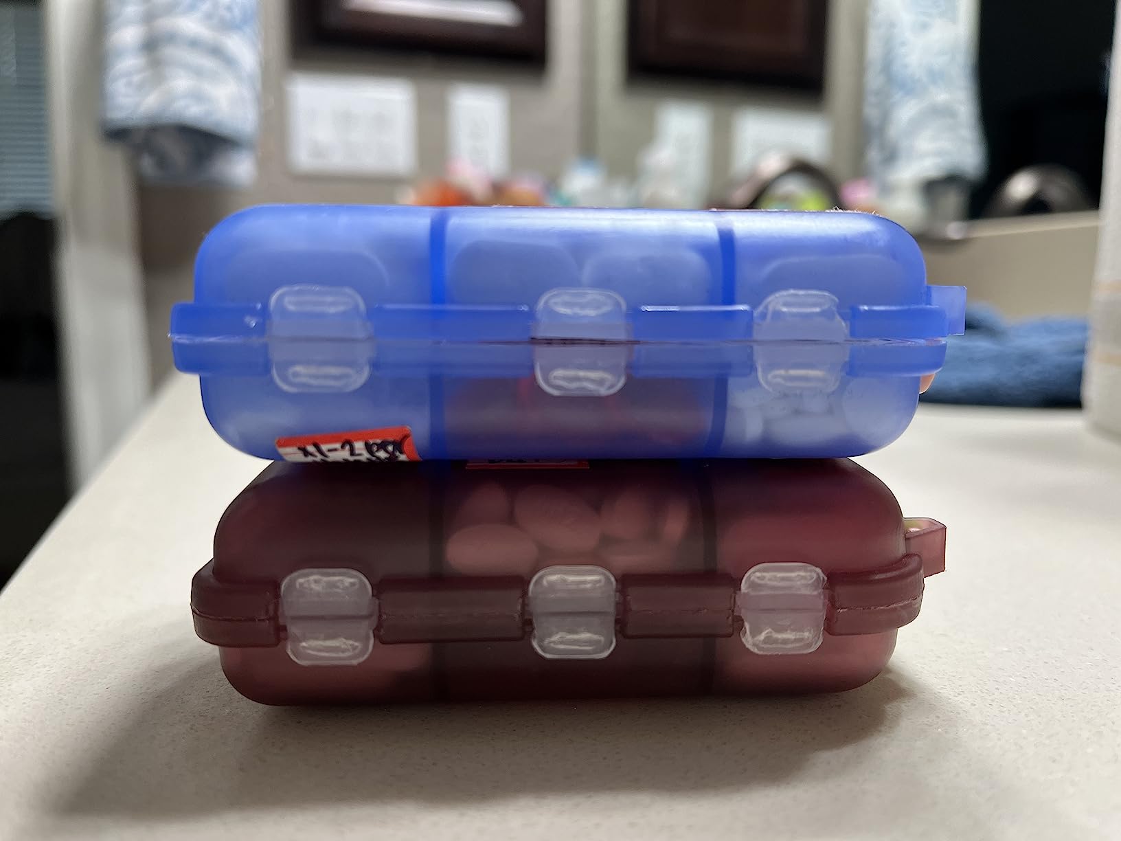 4PS Travel Pill Organizer 10 Compartment Folding Small Pill Case Four Color customer photo 1