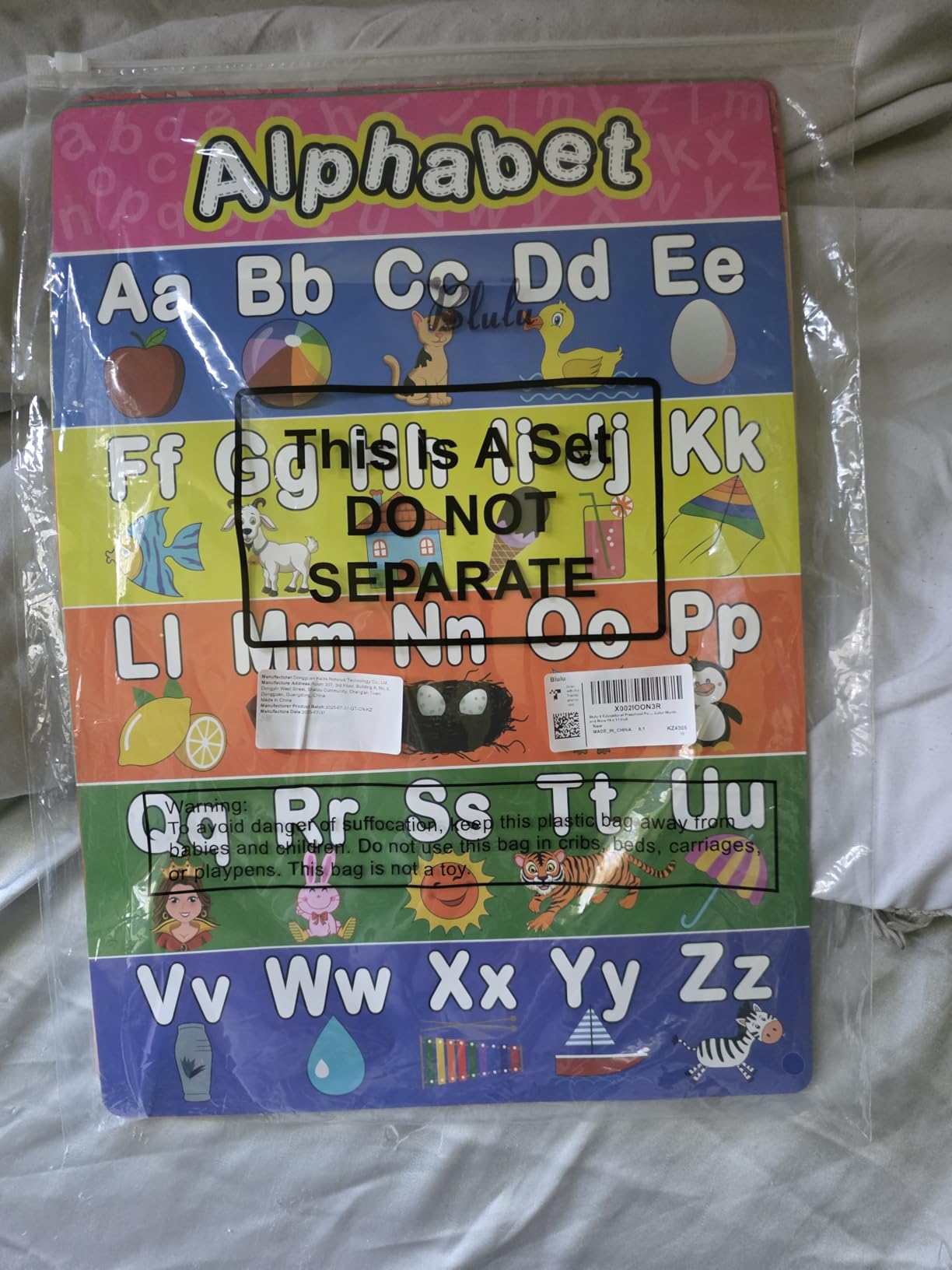 Blulu 8 Educational Preschool Posters with 60 Glue Dots, 16 x 11 Inch customer photo 1