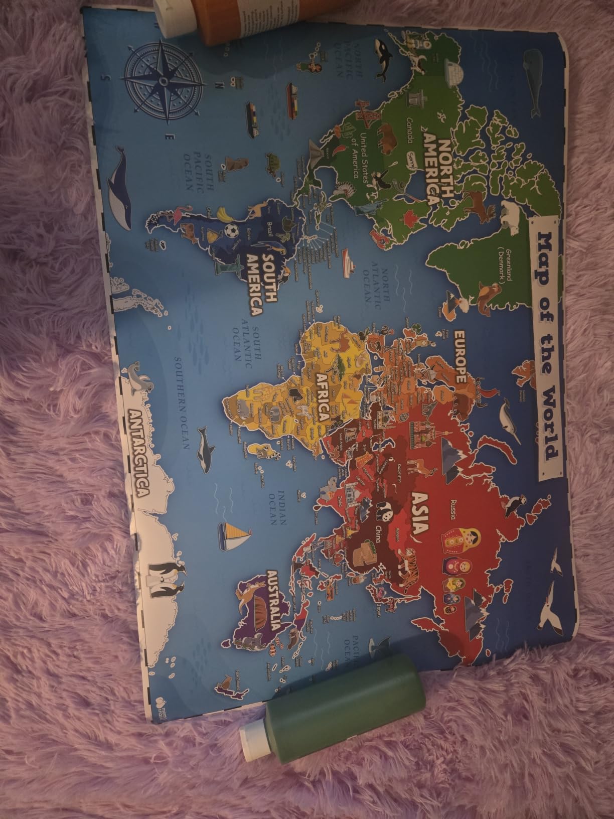 United States and World Map For Kids Classroom Posters 2pc Set - 24” x 16” Waterproof US and World Map for Classroom Decor Posters - Teacher Classroom Must Haves - Homeschool Back to School Supplies customer photo 1