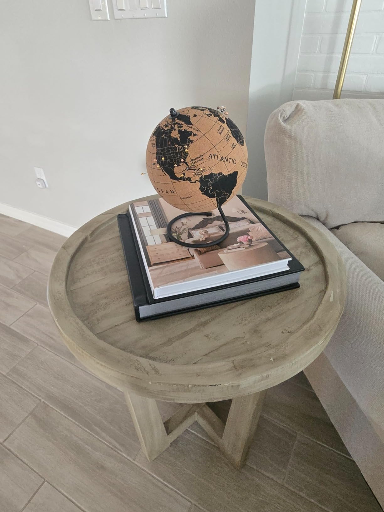 Cork Globe with Push Pins - 9.4” Globe with Map of the World and Rotating Stand for Adults, 275 Pins - 100 Colored, 50 Metallic, 100 Country, 25 Flag - World Map for Home, Office, Travel customer photo 2