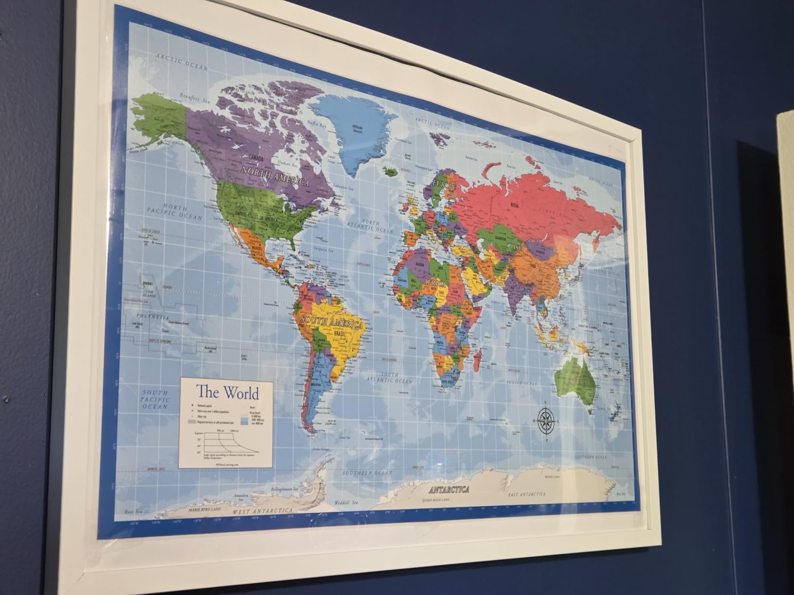 Laminated World Map & US Map Poster Set - 18
