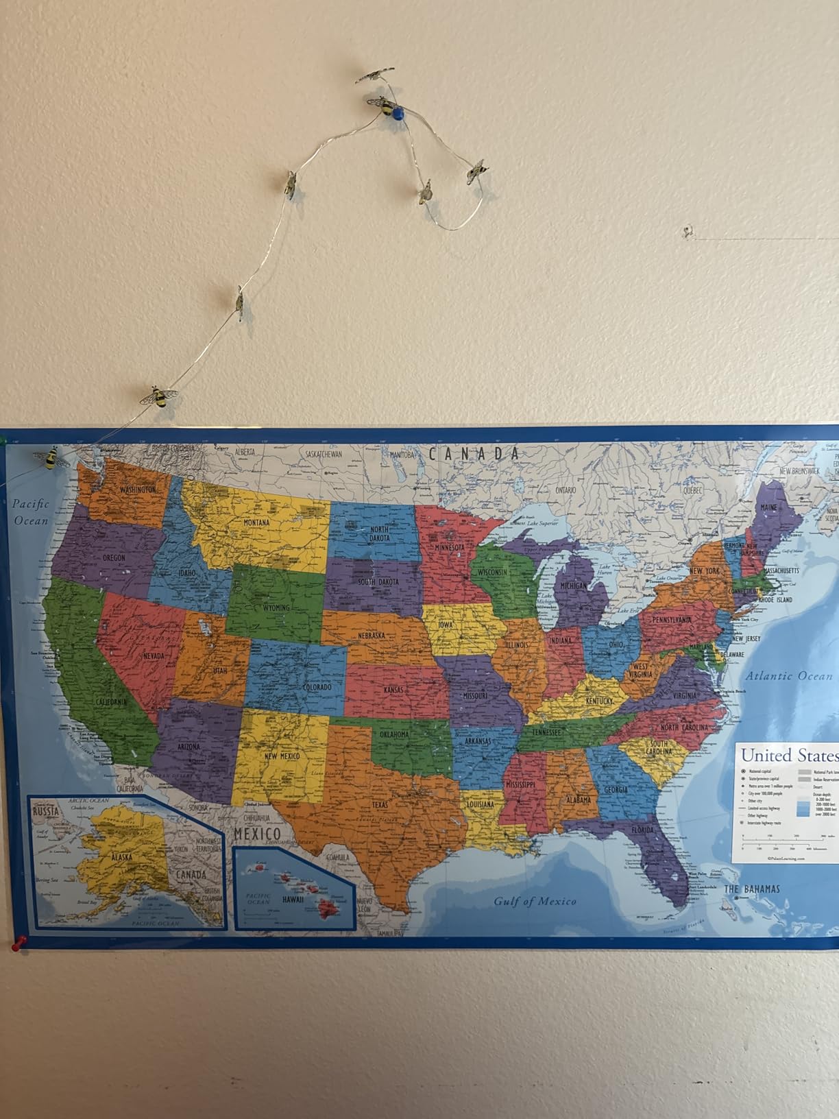 Laminated World Map & US Map Poster Set - 18
