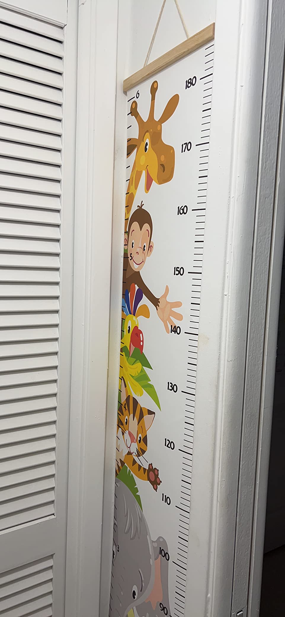 Animals Growth Chart for Kids, Baby Height Chart, Canvas Height Measuring Rulers for Boys Girls (Animals 1) customer photo 1
