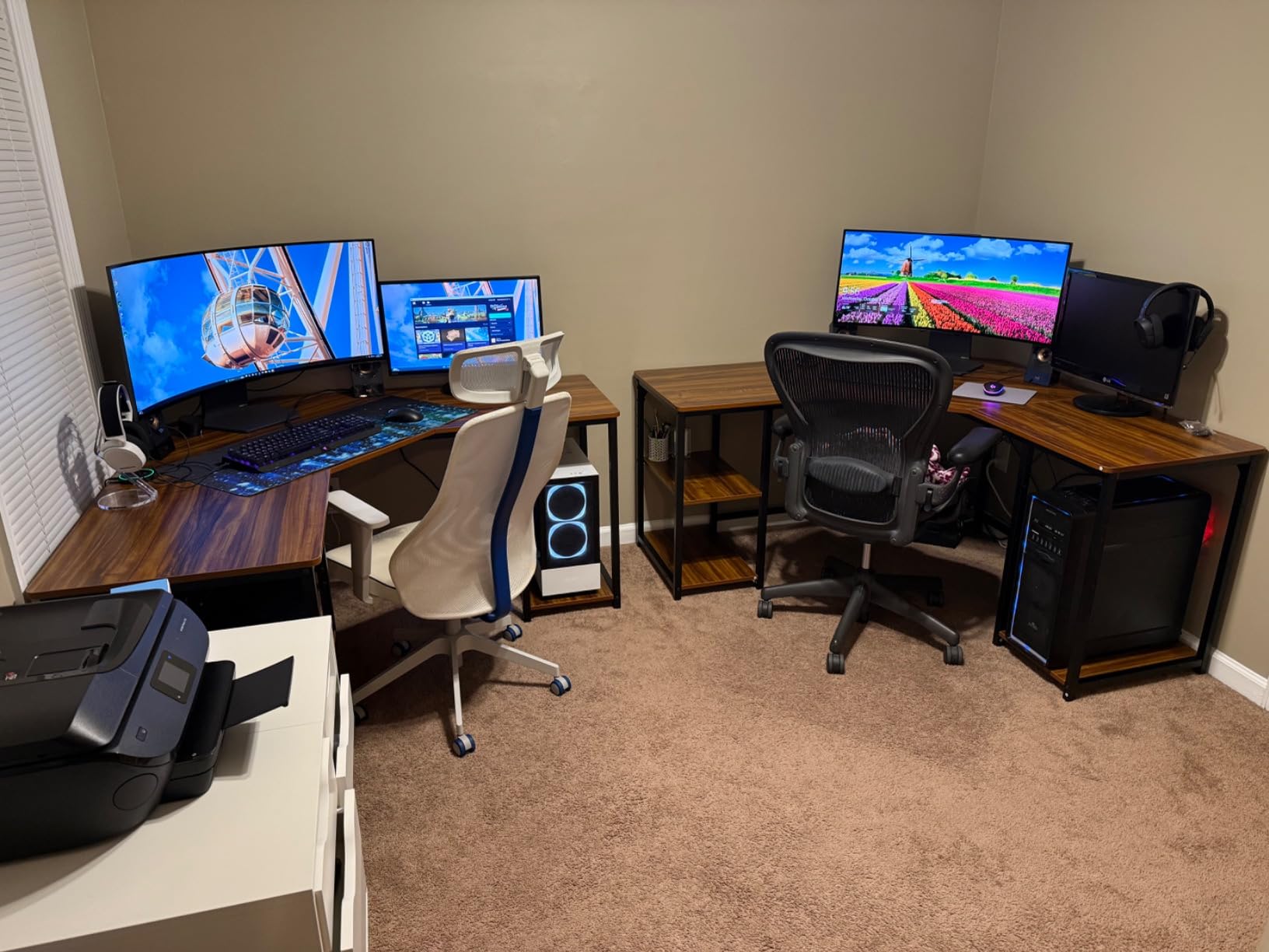 Elephance Large L-Shaped Computer Desk with Shelves, Corner Desk, Home Office Writing Workstation, Gaming Desk PC Latop Table with Storage customer photo 1