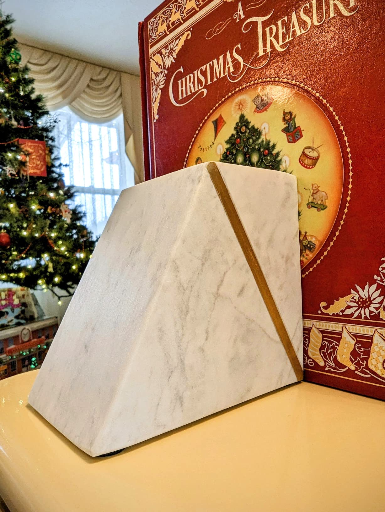 Cork & Mill Marble Bookends with Gold Brass, Grey and White, Set of 2 customer photo 1