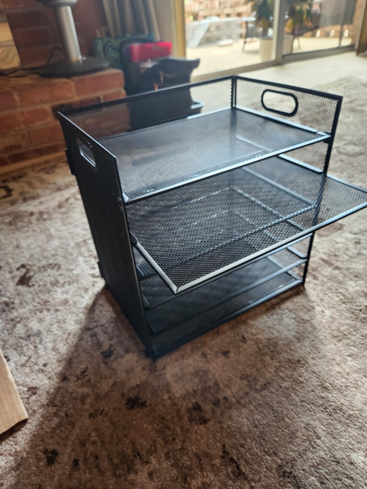 Marbrasse 6 Tier Paper Organizer Letter Tray - Mesh Desk File Organizer with Handle, Paper Sorter Organizer for Letter/A4 Office File Folder Holder - Black customer photo 1