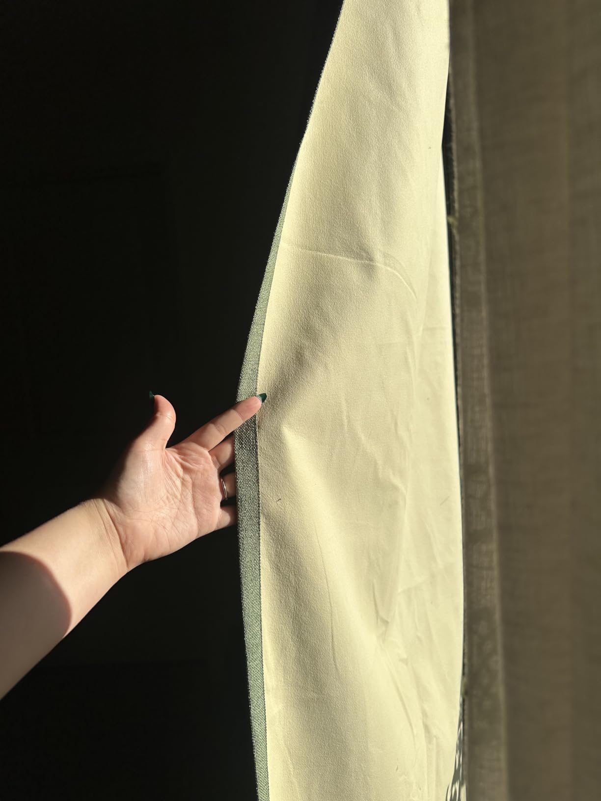 MIULEE 100% Blackout Linen Curtains for Bedroom 52x84 Inches Natural Beige customer photo 2