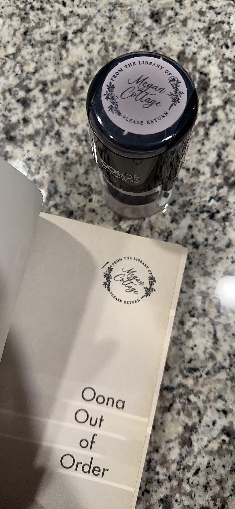 Stamp by Me | Custom Library Stamp | Book Stamp | Library of Stamp | This Book Belongs to | Monogram self-Inking or Wood Handle Mark | Custom Rubber Embosser | Bookplate Mark | Round customer photo 1