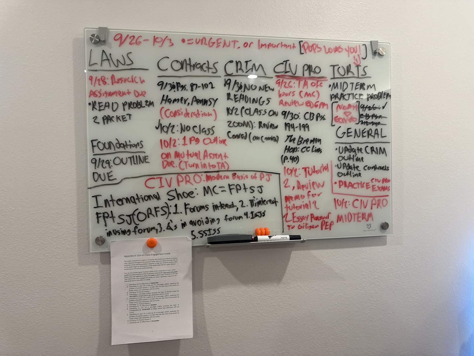 TSJ OFFICE White Board for Wall - 36