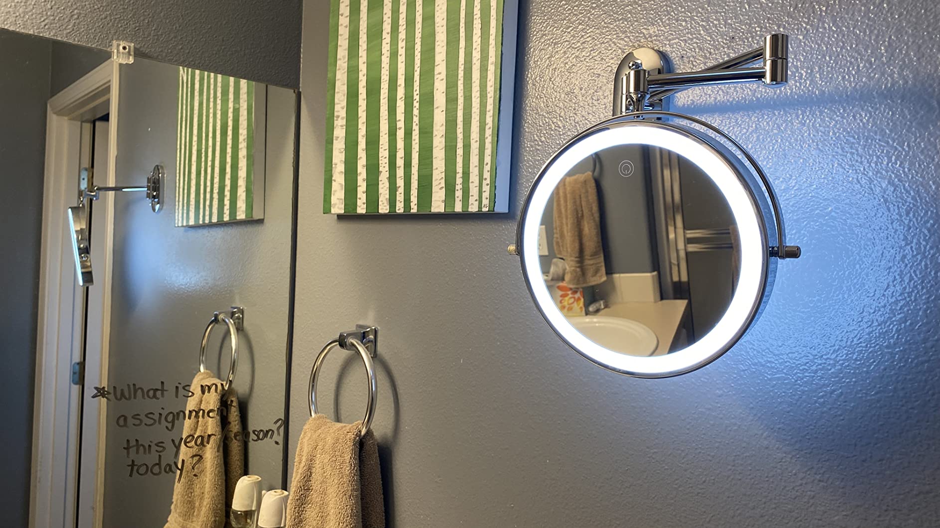 FUNTOUCH 5000mAh Rechargeable Wall Mounted Lighted Makeup Mirror 1X30X customer photo 1