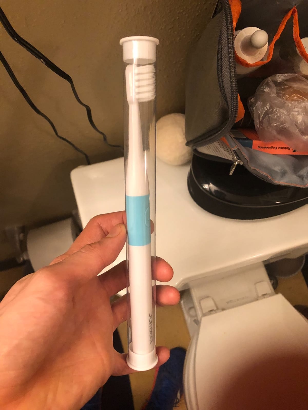 (2-Pack, White and Pink Sonic Electric Toothbrush Lasting for 90 Days Travel Essential Waterproof Portable Mini Design for Daily Oral Care Business Travelling and Holiday Use customer photo 2