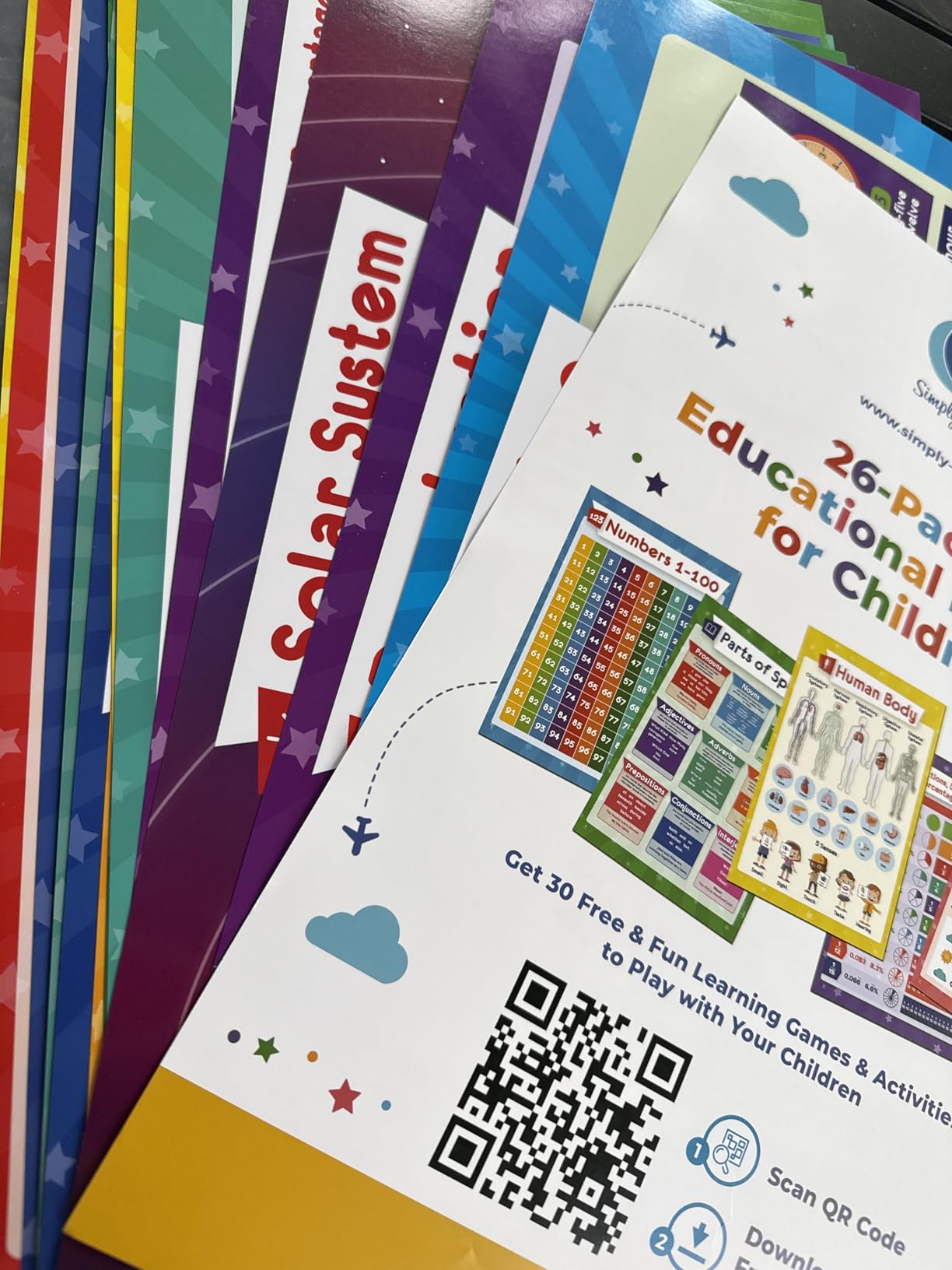 26 Set of 50 Educational Posters for Kids - Laminated & Flat, 17x11 customer photo 1