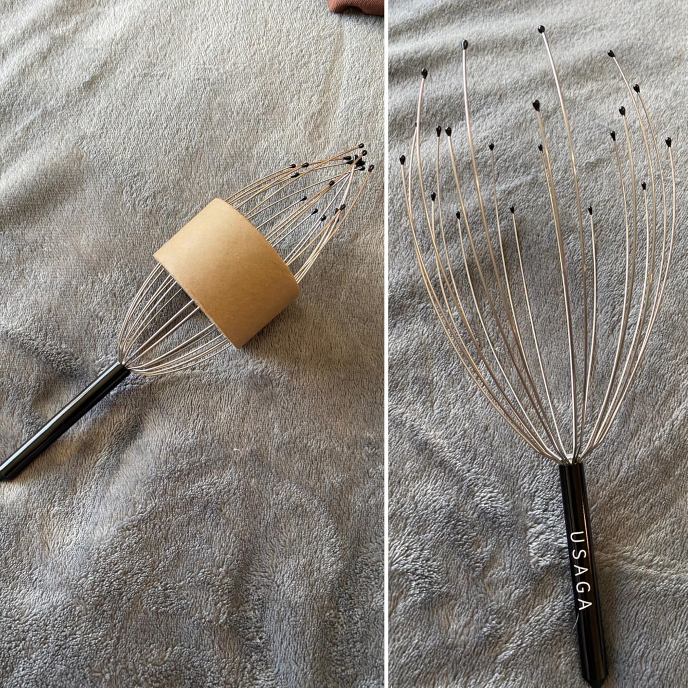 USAGA Head Massager Scalp Massager 20 Fingers Head Scratcher (Black&Black) customer photo 2