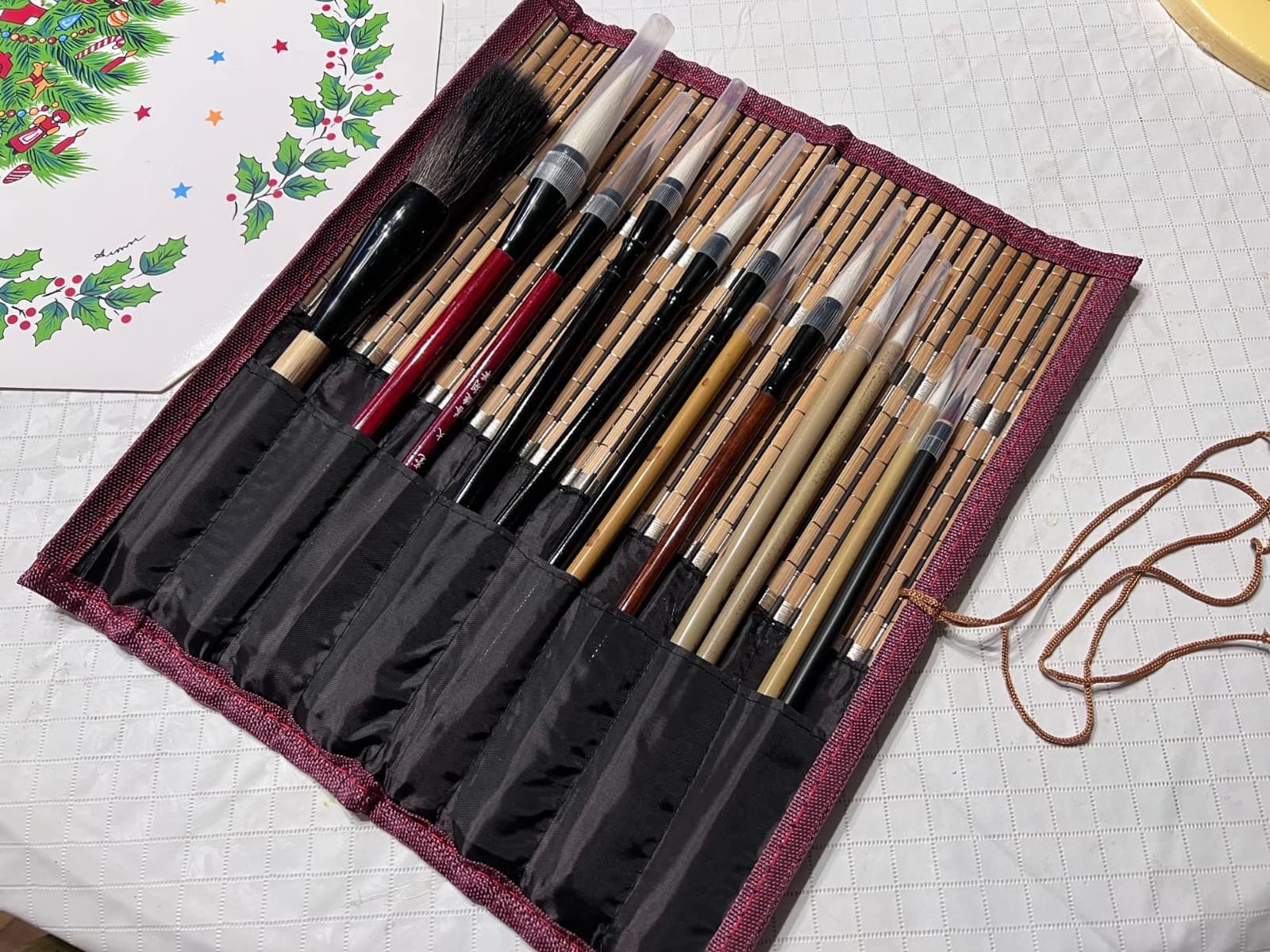 12 Pieces Chinese Calligraphy Brush Set with Sumi Watercolor customer photo 2