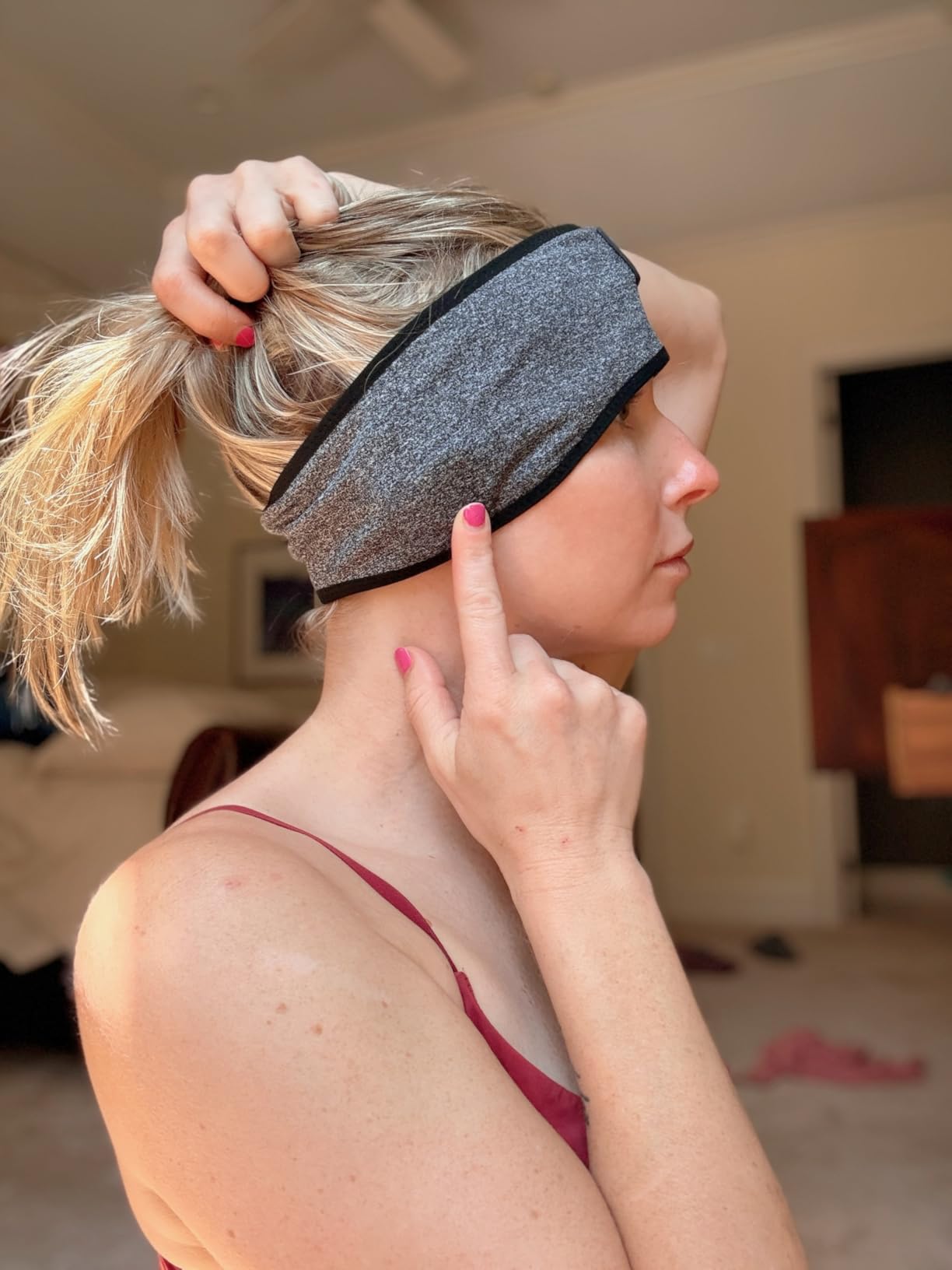LC-dolida Sleep Headphones Headband Bluetooth 5.4, Sports Headband Earphones Wireless with Speaker Microphone USB C for Women Sleeping Gift Workout Jogging Yoga Insomnia Travel Meditation, Butterfly customer photo 2