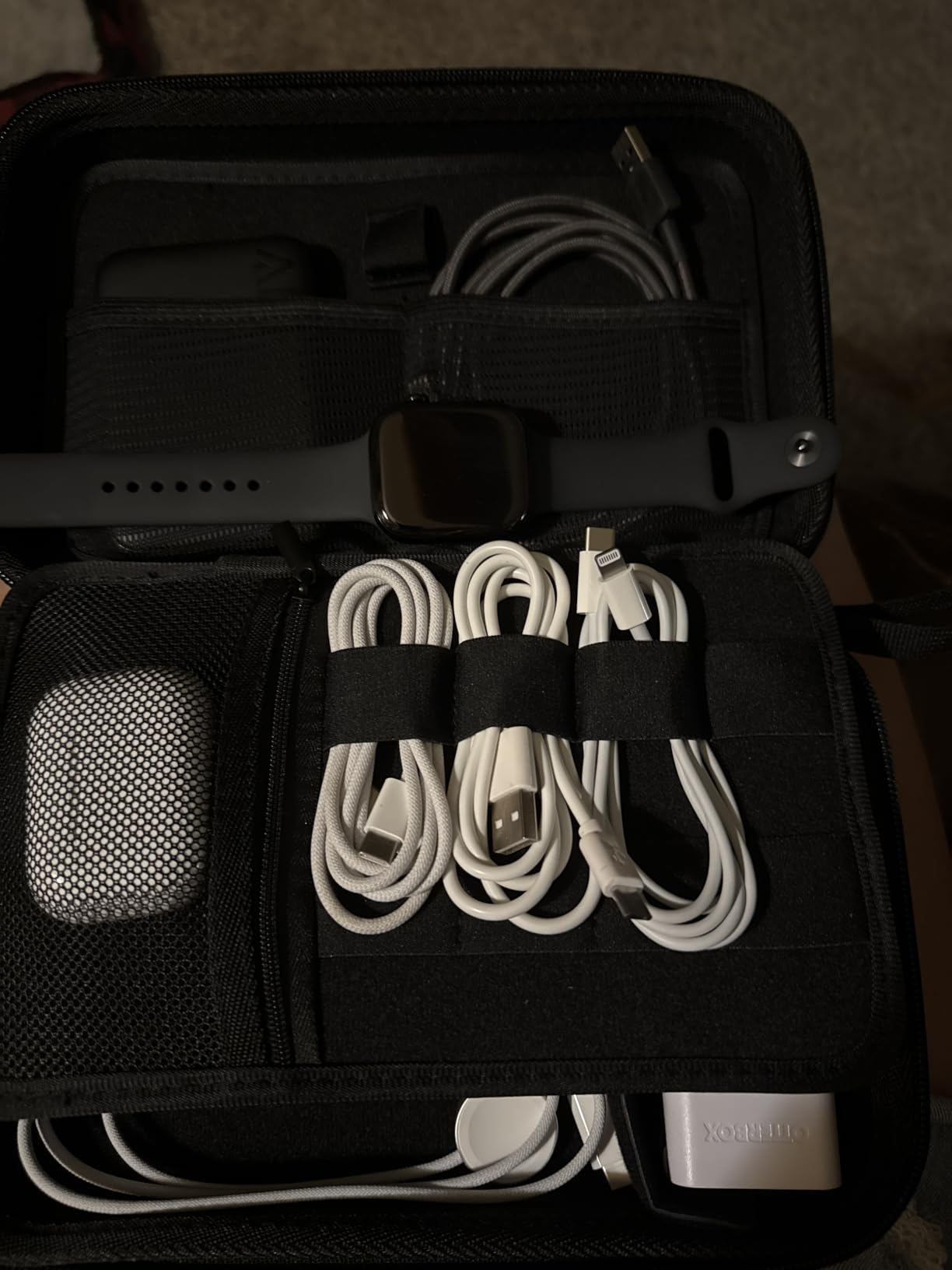 ProCase Hard Travel Electronic Organizer Case for MacBook Power Adapter Chargers Cables Power Bank Apple Magic Mouse Apple Pencil USB Flash Disk SD Card Small Portable Accessories Bag customer photo 1