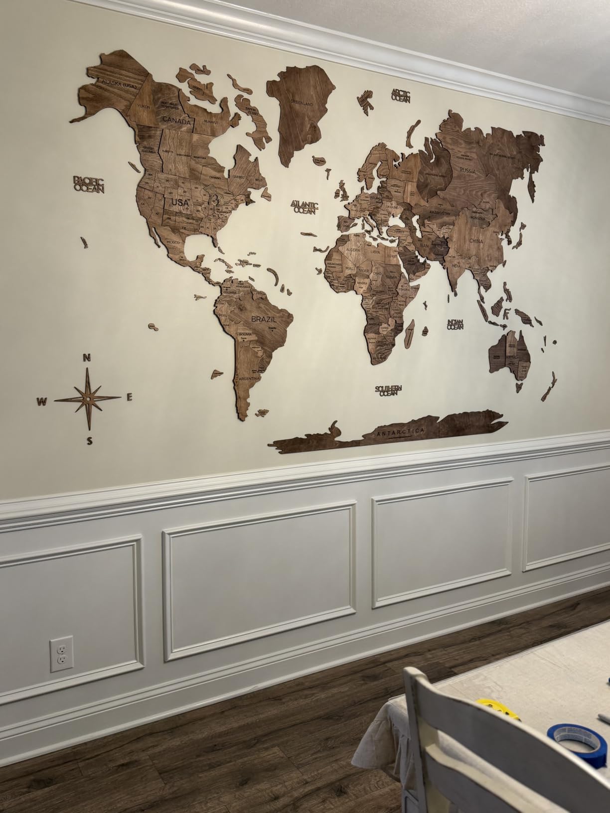 Enjoy The Wood 3D Wooden World Map Wall Art (Flags Push Pins, Pins) customer photo 1