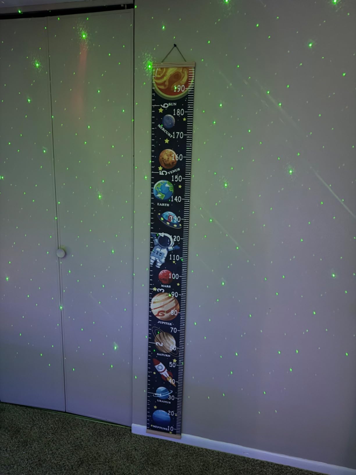 HIFOT Kids Growth Chart Height Measuring Chart, Outer Space Canvas Wall Hanging Rulers for Baby Children Kids Boys Bedroom Decor 74.8'' 7.87'' customer photo 2