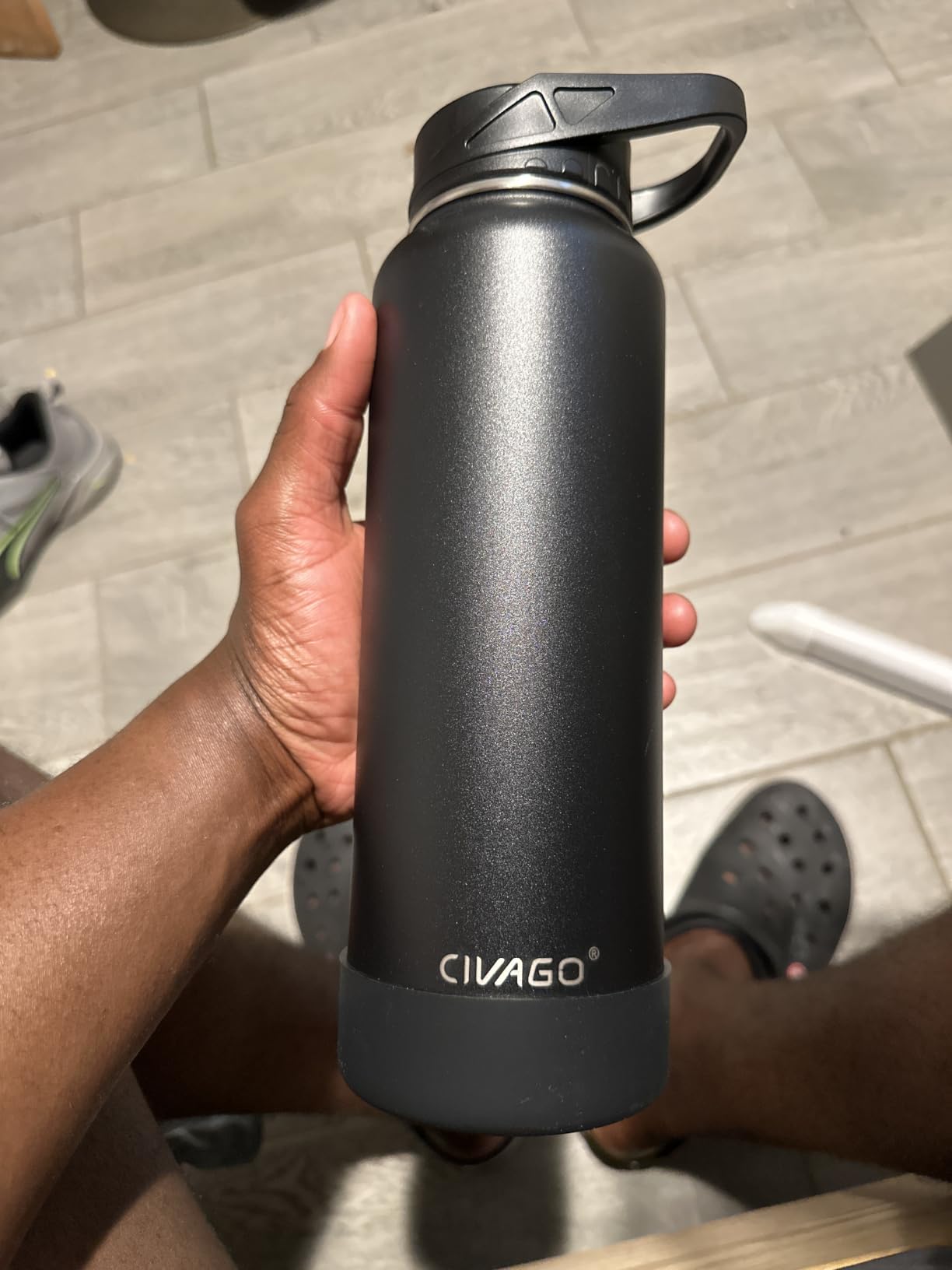 CIVAGO 32 oz Insulated Stainless Steel Water Bottle With Straw and 3 Lids customer photo 2