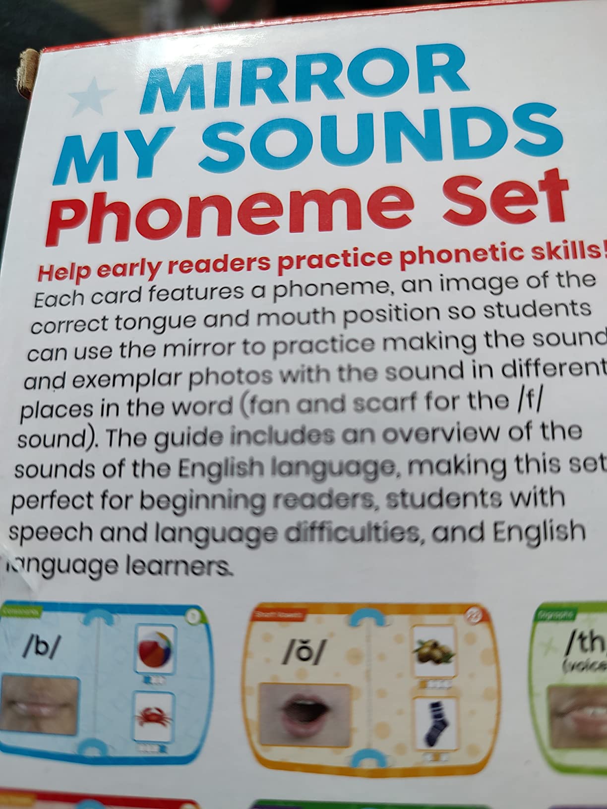 hand2mind Mirror My Sounds Phoneme Set, Letter Sounds Flash Cards, Toddler Speech Therapy Materials, Phonics for Kindergarten, Phonemic Awareness Manipulatives, Preschool Learning Activities customer photo 1