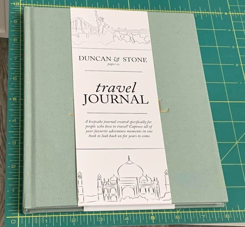 Duncan & Stone Travel Journal with Prompts, Linen Hardcover, Sage Green customer photo 1