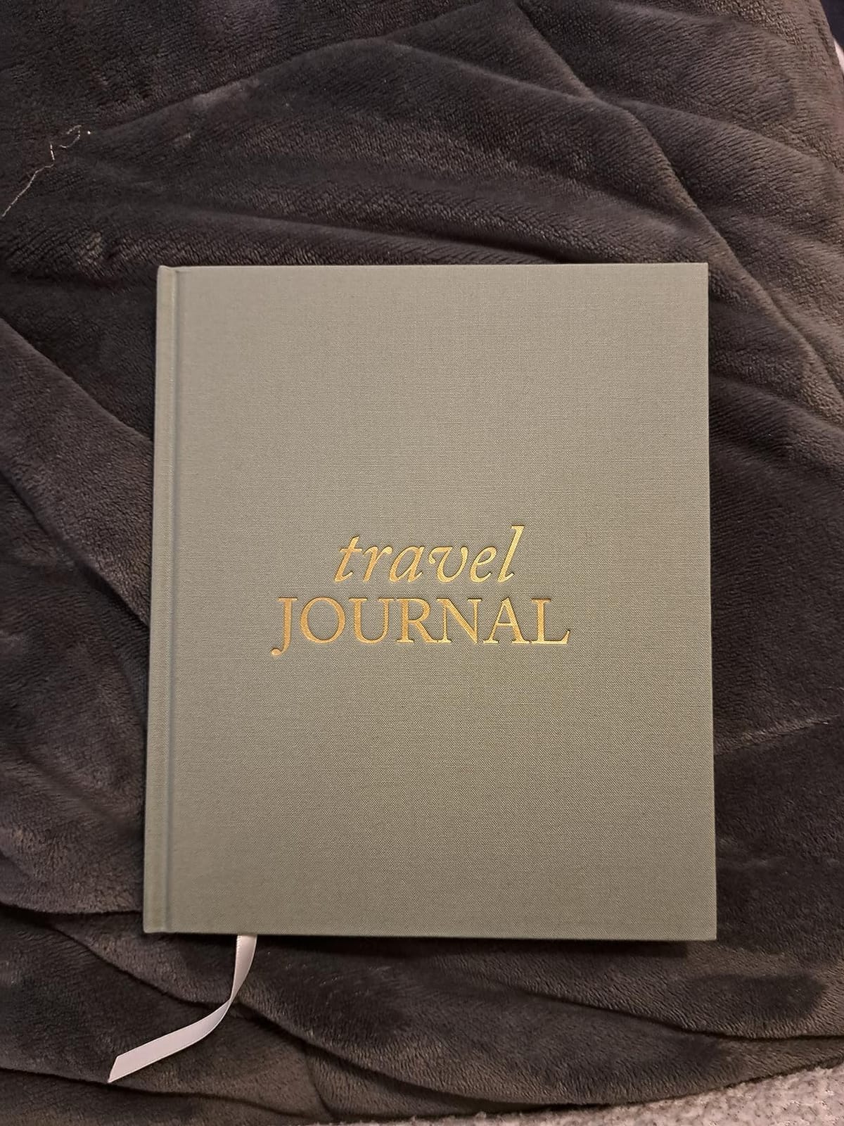 Duncan & Stone Travel Journal with Prompts, Linen Hardcover, Sage Green customer photo 2