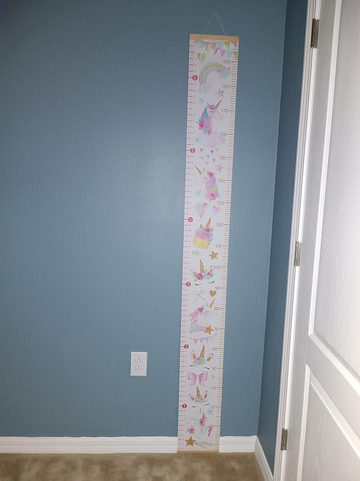 HomeEvolution Kids Growth Chart Height Measuring Chart, Unicorn Canvas Wall Hanging Rulers for Baby Children Girls Bedroom Decor customer photo 1