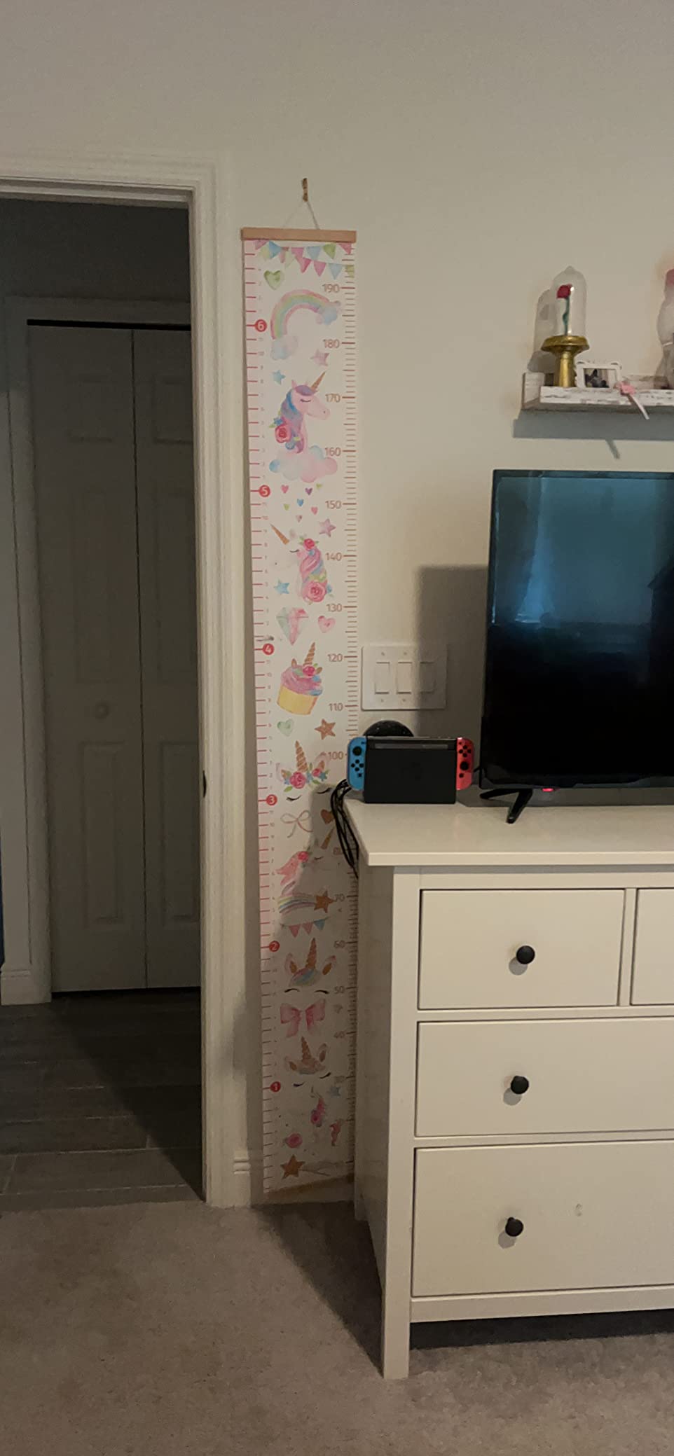 HomeEvolution Kids Growth Chart Height Measuring Chart, Unicorn Canvas Wall Hanging Rulers for Baby Children Girls Bedroom Decor customer photo 2