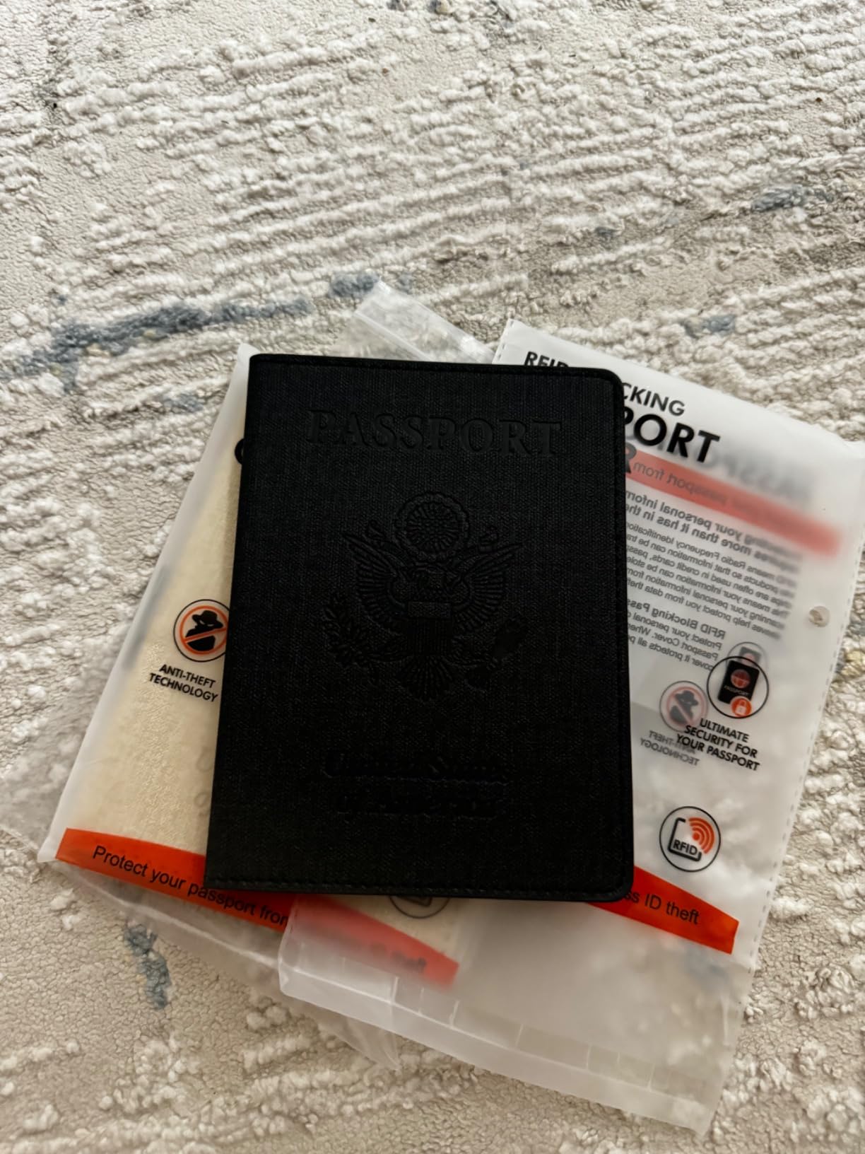 2 Pack Passport Cover With Card Slots RFID Blocking-White&Black customer photo 2