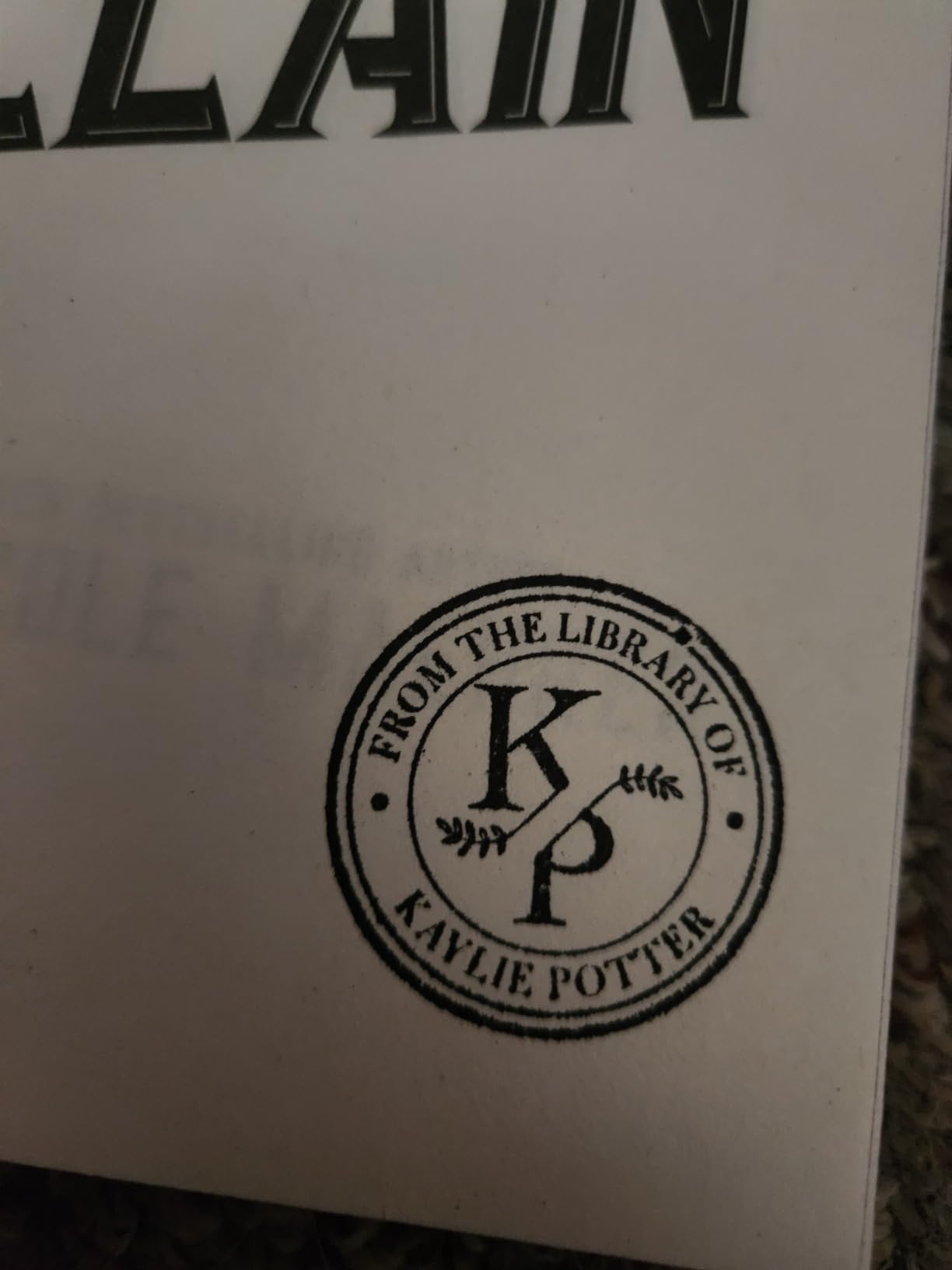 from The Library of | Ex Libris | Floral Book Stamp | Personalized Teacher Stamp | Custom Library Stamper | Monogram Self-Inking Wood Handle Embosser (Monogram 1) customer photo 1