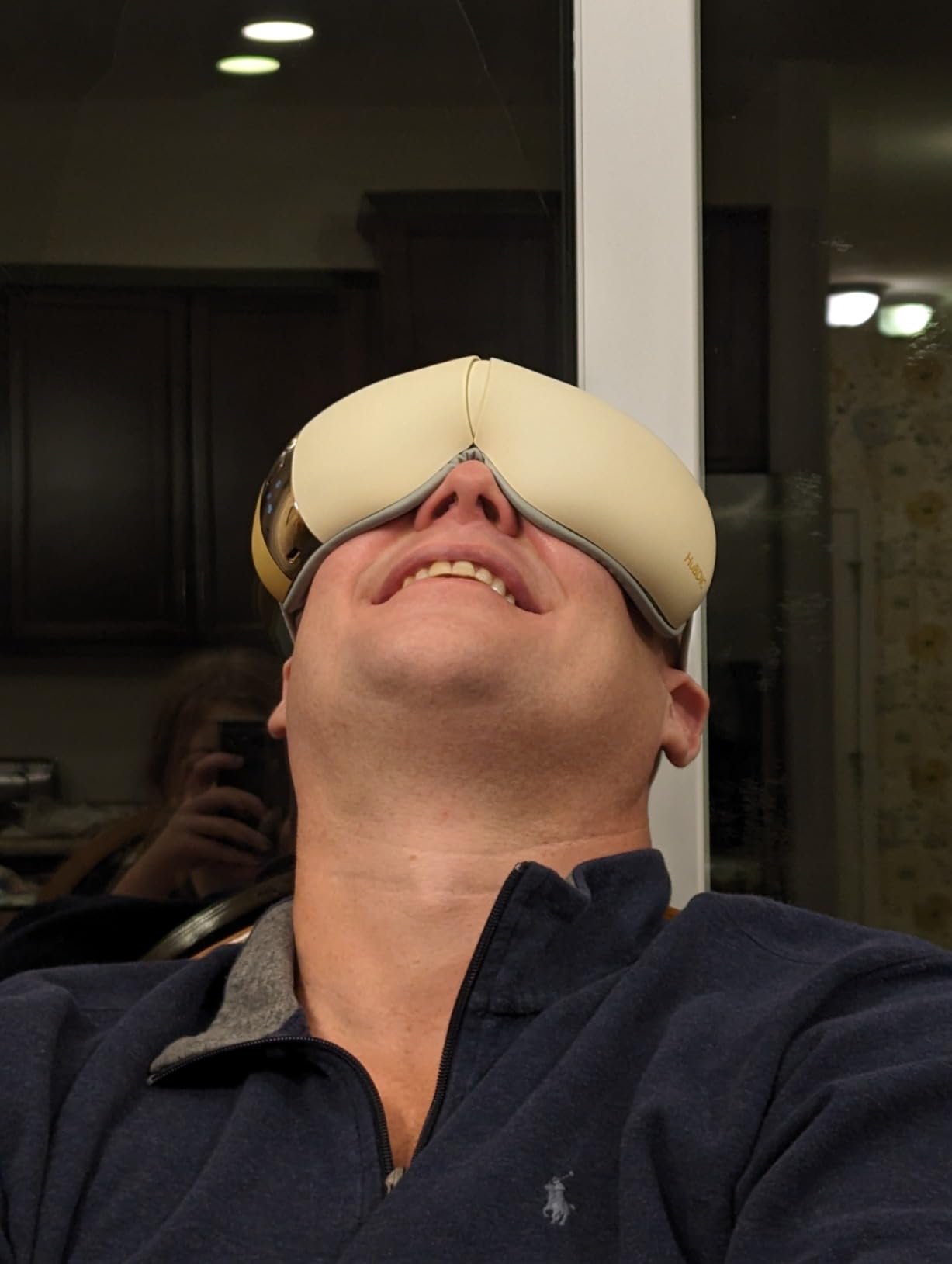 HuBDIC HubiCare Eye Massager with Heat, Heated Air Pressure Eye Mask for Migraines with Music, Smart Migraine Massager Reduce Dry Eyes Improve Sleep, Birthday Gifts for Women Men Mom Dad (Beige) customer photo 1