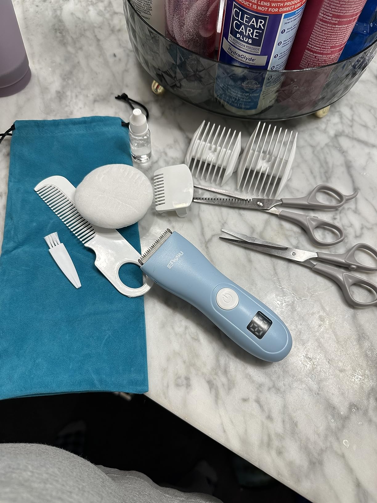 Baby Hair Clippers Low Noise Autism Hair Trimmer for Kids,Blue customer photo 2