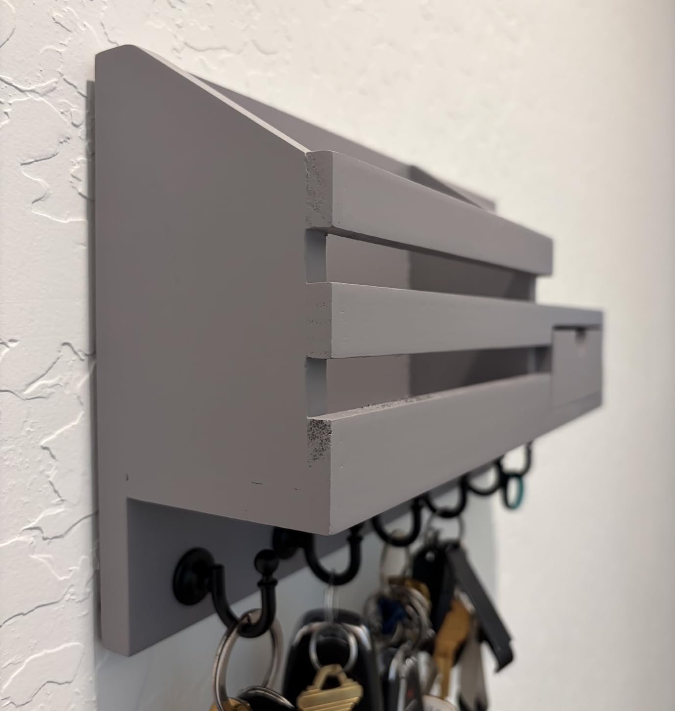FifthQuarter Key and Mail Holder Wall Mount with Drawer and 6 Sturdy Hooks customer photo 1