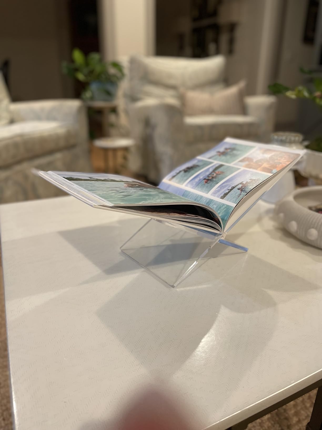 Acrylic Book Stand 11 x 7 x 6 in Large Open Book Display Stand customer photo 2