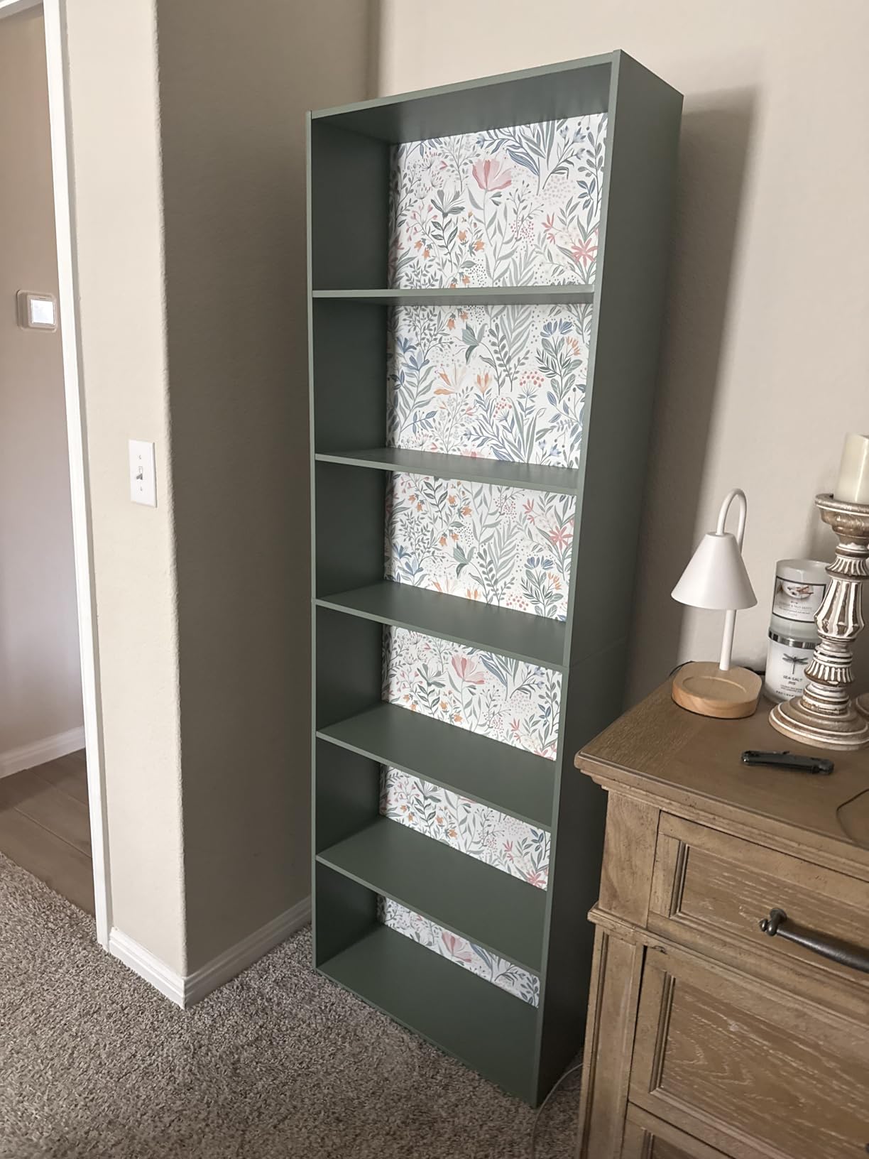 FOTOSOK 6 Tier Tall Bookshelf and Bookcase with Open Display Shelves, White customer photo 2